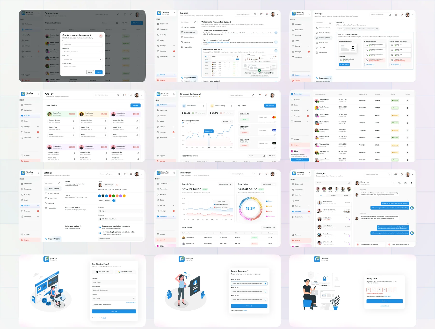 Prime Pay - Finance Dashboard UI Kit 6