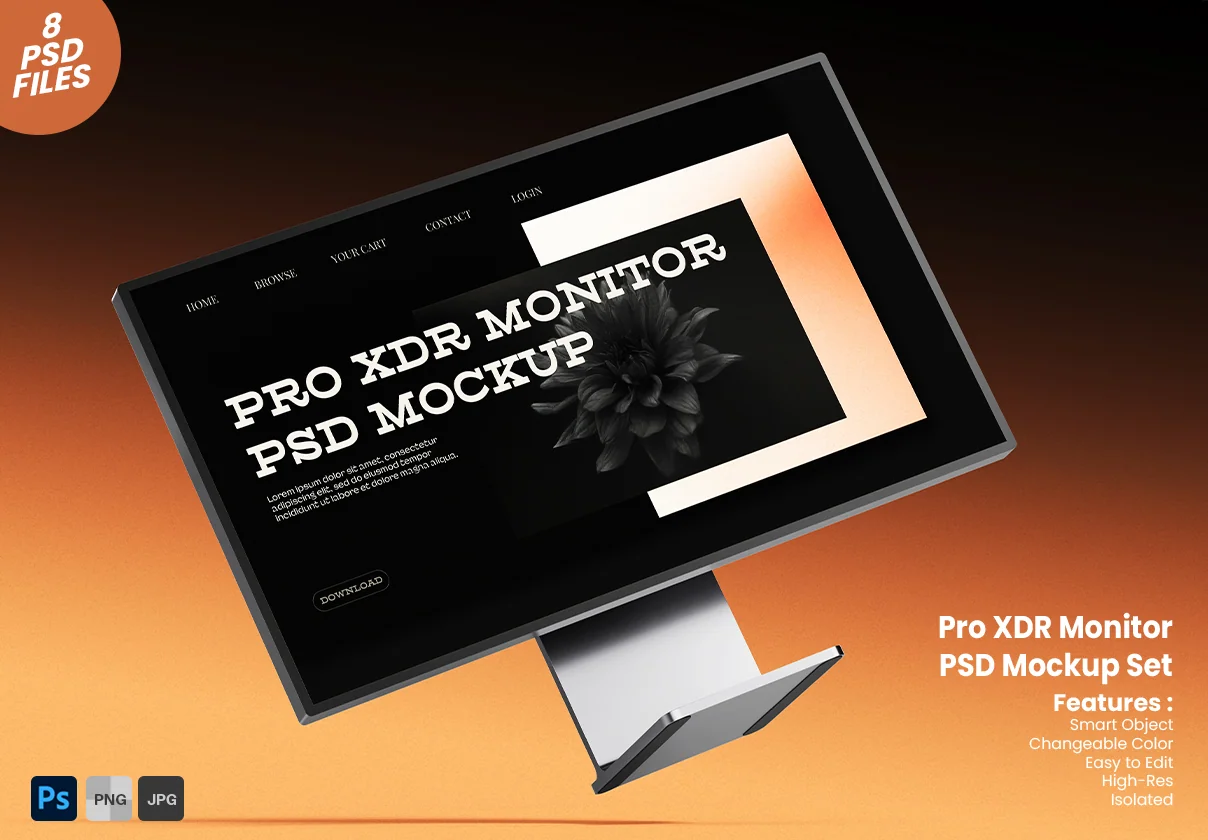 Pro Display XDR Monitor Mockup Set