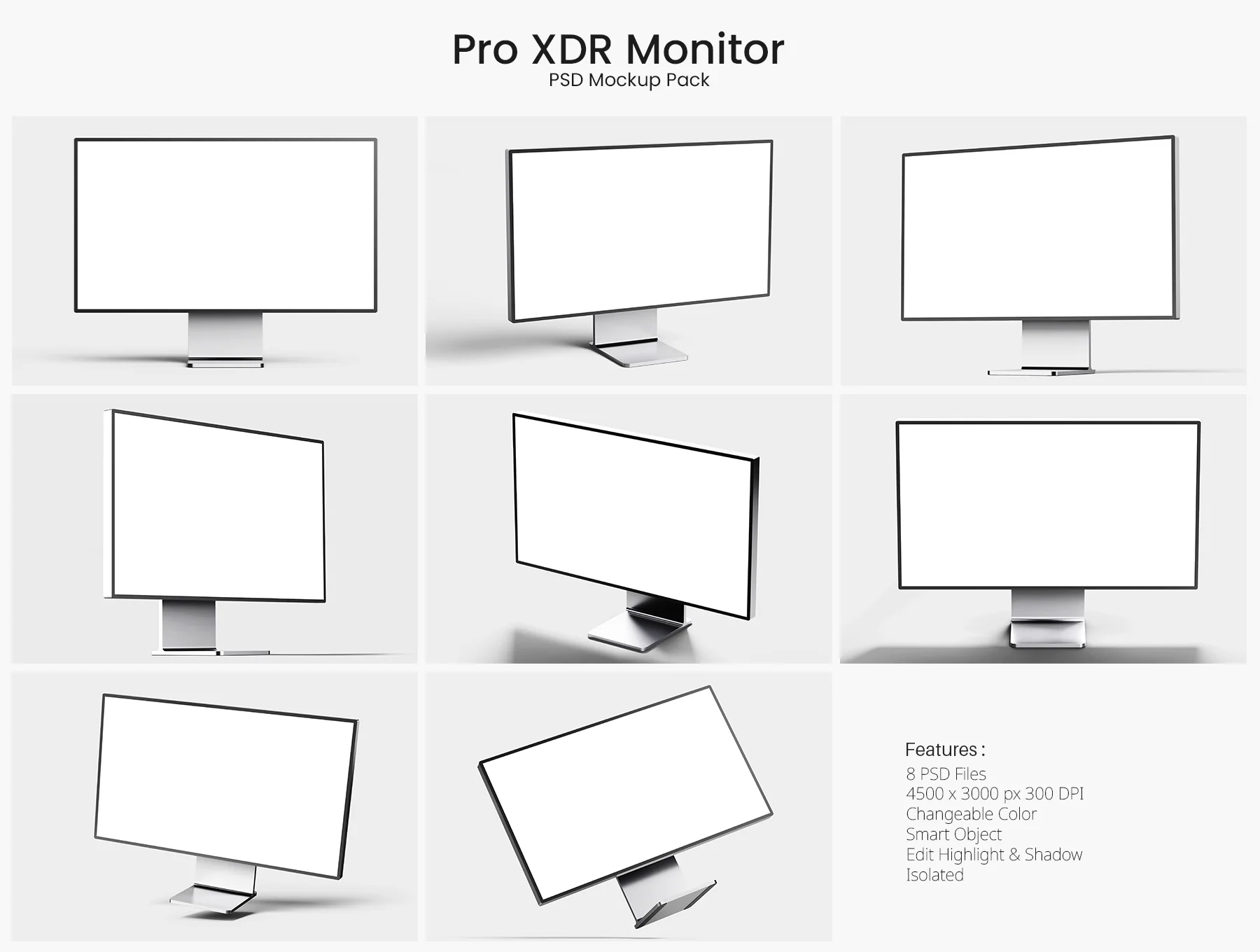 Pro Display XDR Monitor Mockup Set 2