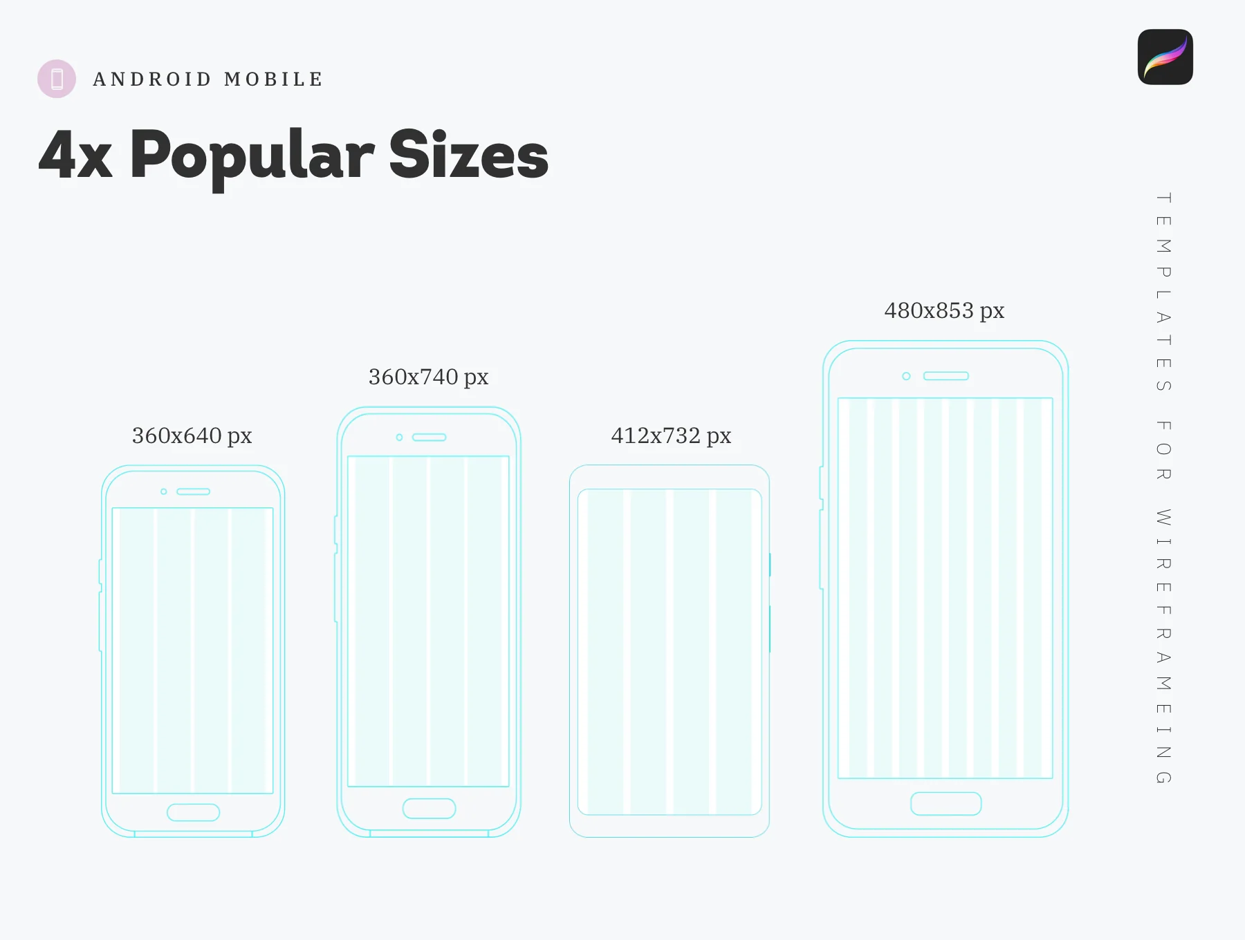 Procreate - Android Mobile Templates for Wireframing 3