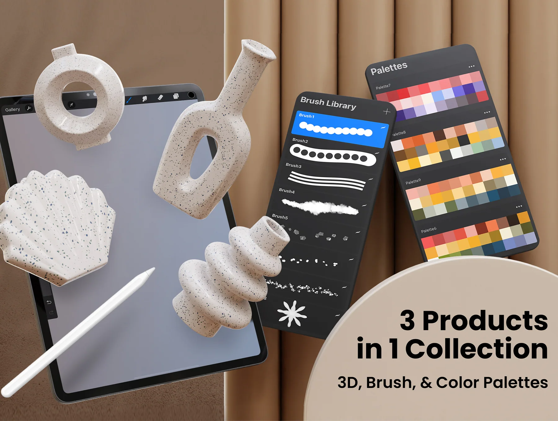 Procreate Ceramic Vases 3D 2