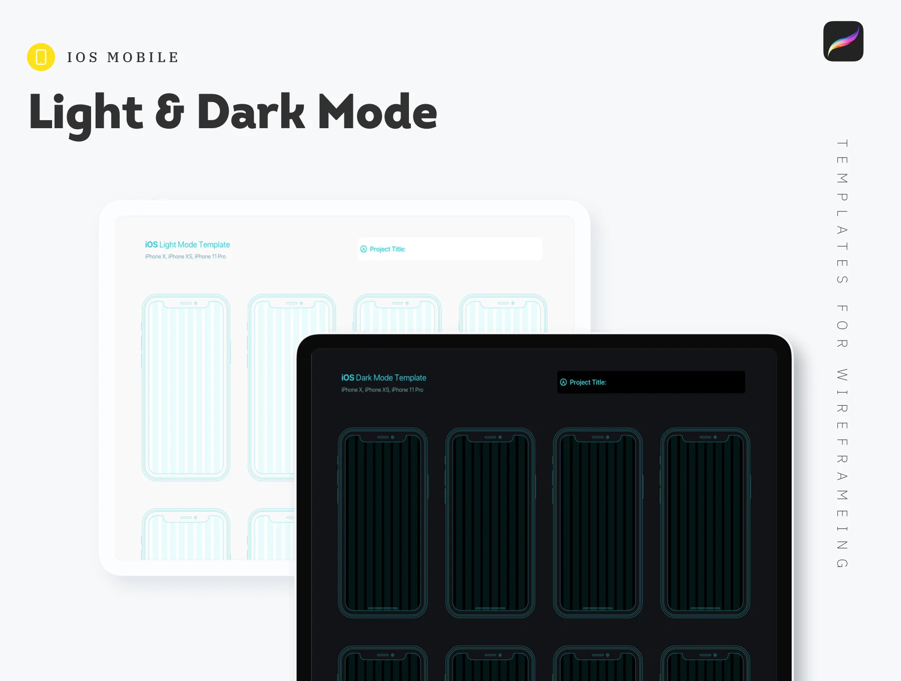 Procreate - iOs Mobile Templates for Wireframing 2