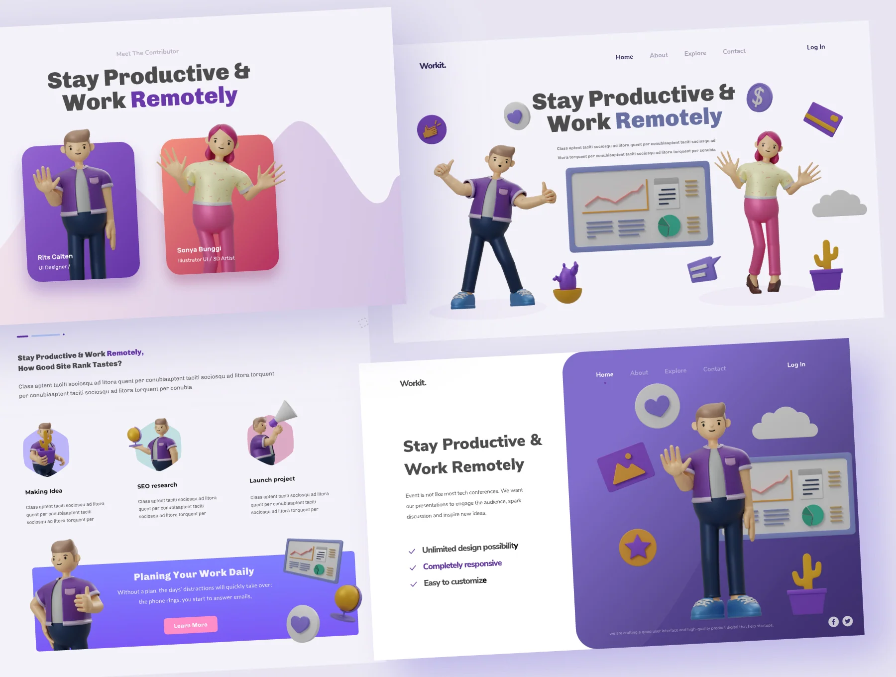 Productivity Worked Illustration 3D 3