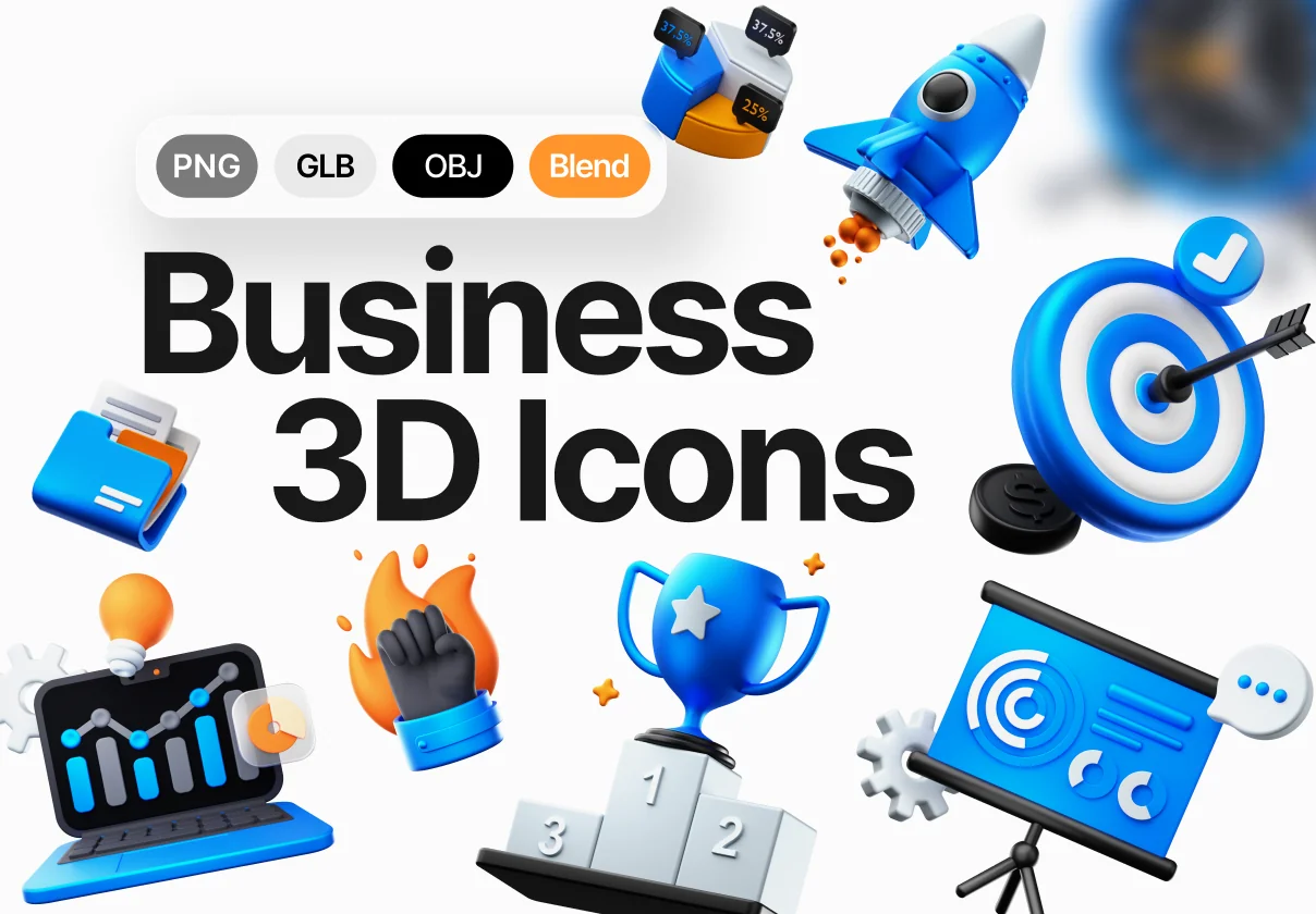Professional Business 3D Icons Pack