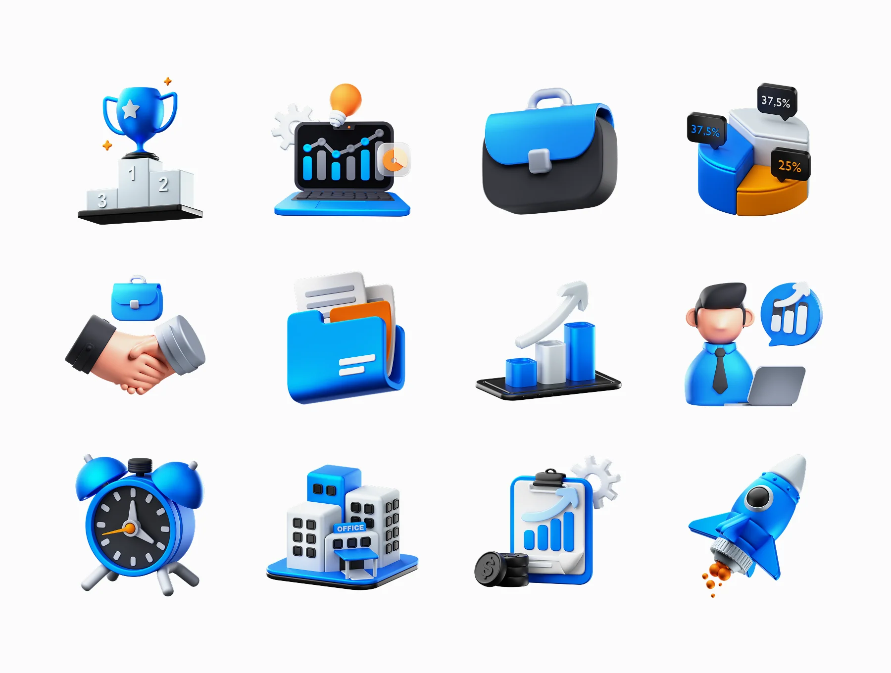 Professional Business 3D Icons Pack 3