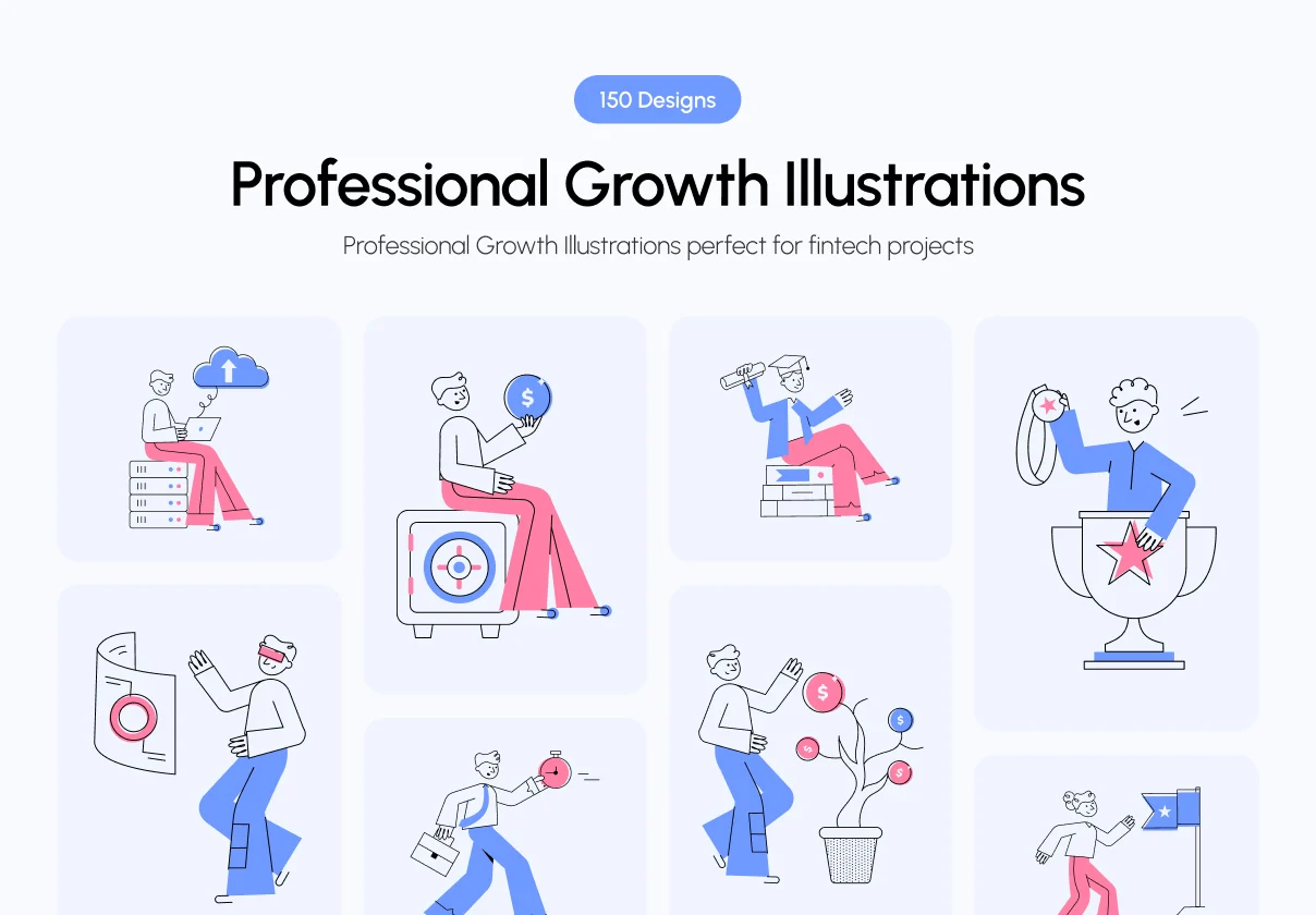 Professional Growth Illustration Set