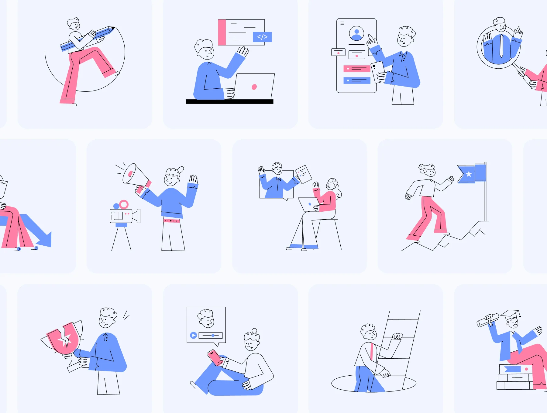 Professional Growth Illustration Set 5