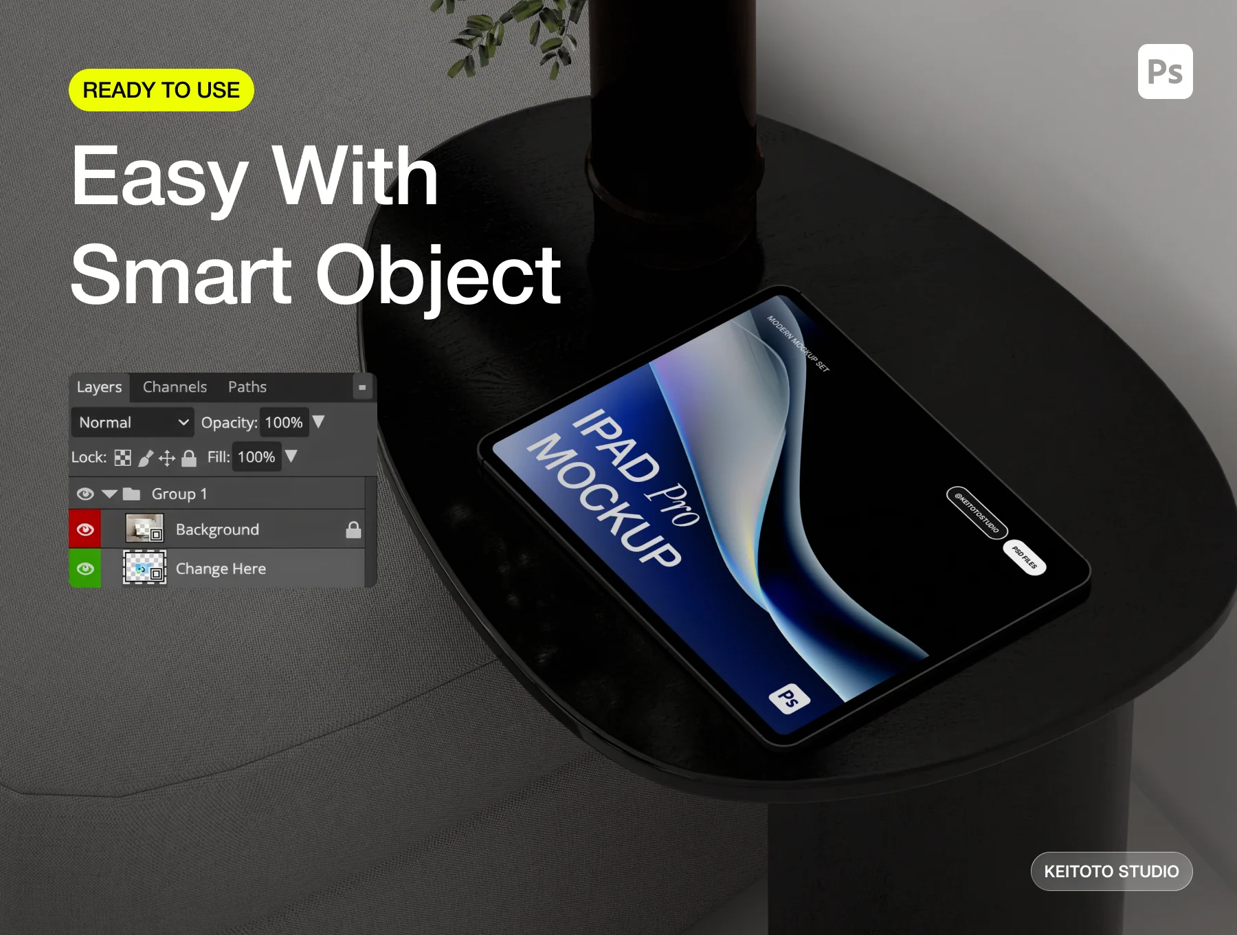 Professional iPad Pro Mockup in Modern Home 3