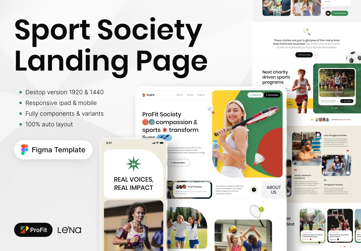 ProFit - Sport Landing Page UI/UX Template