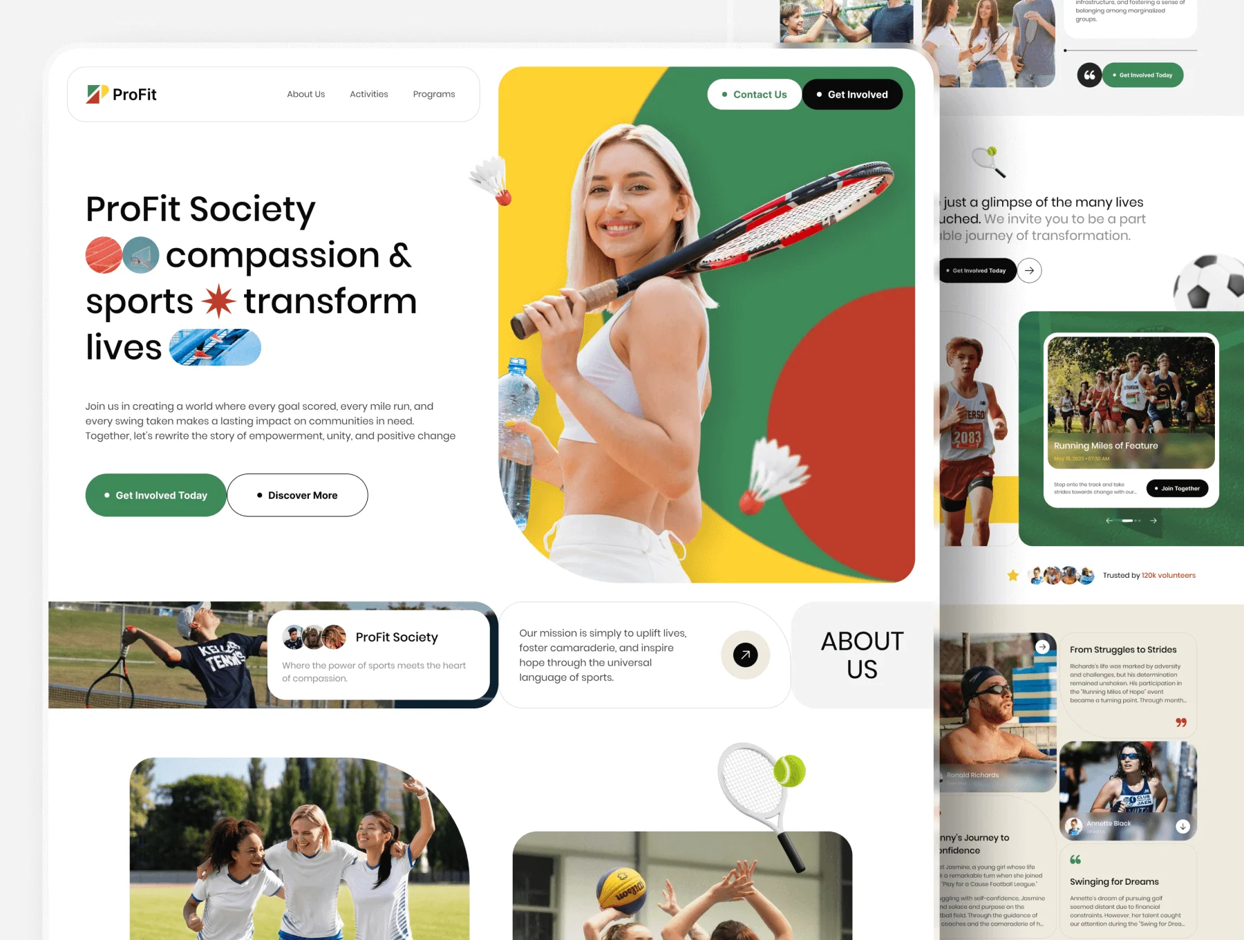ProFit - Sport Landing Page UI/UX Template