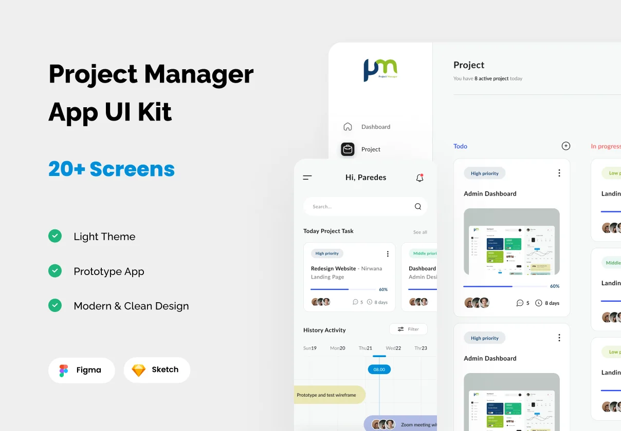 Project Management Dashboard & Mobile Responsive