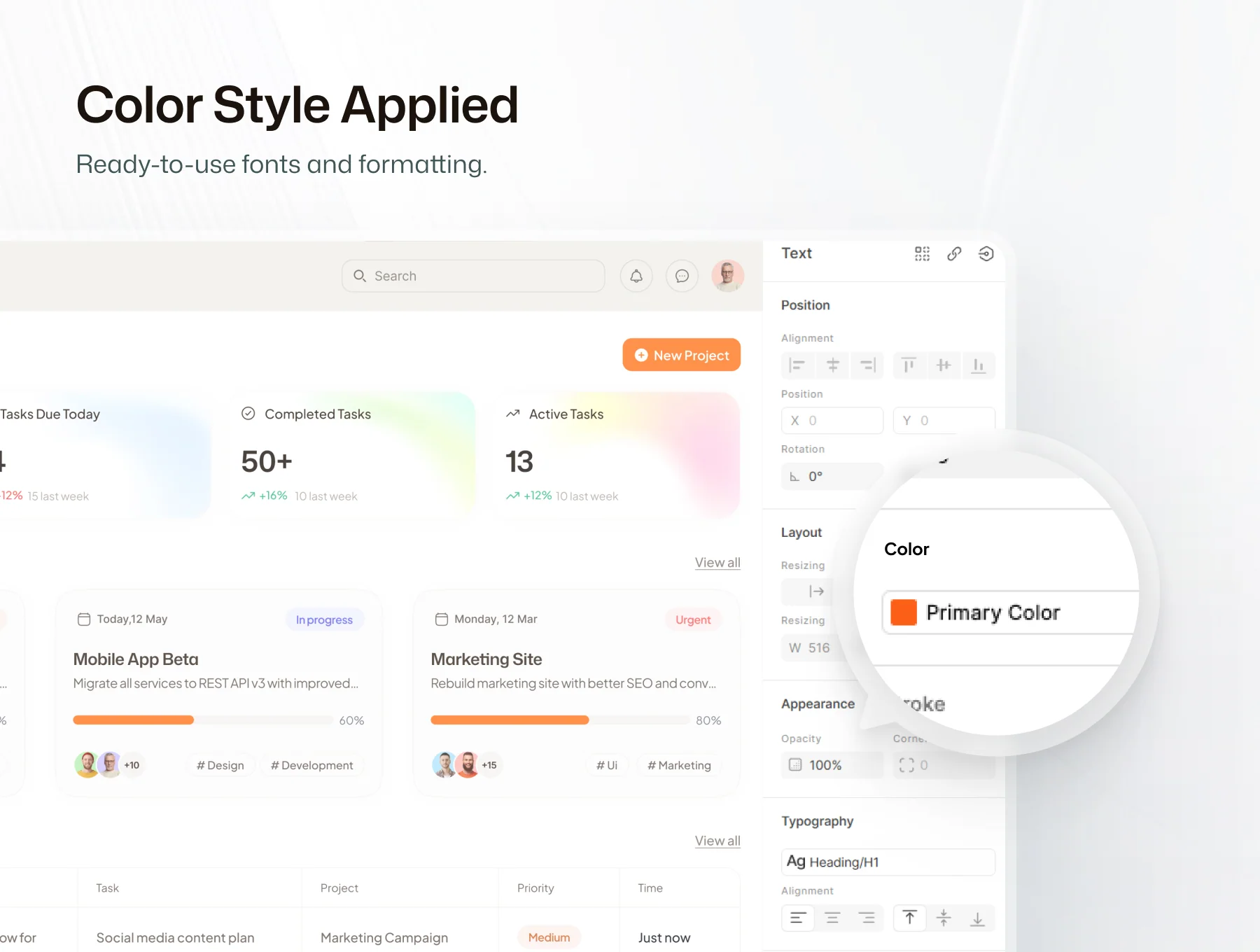 Project Management Dashboard UI Kit | SaaS Web App Design 3