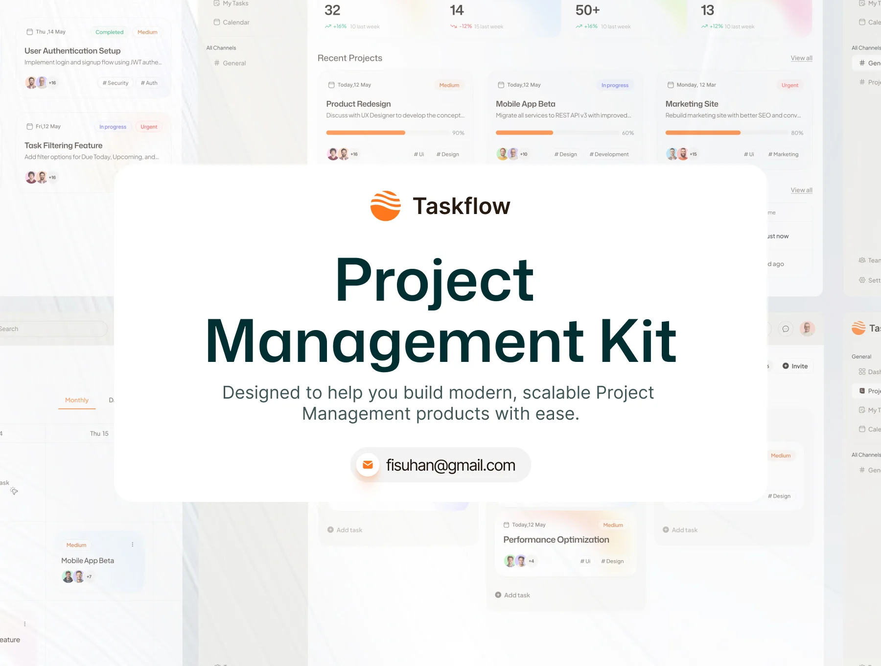 Project Management Dashboard UI Kit | SaaS Web App Design 6