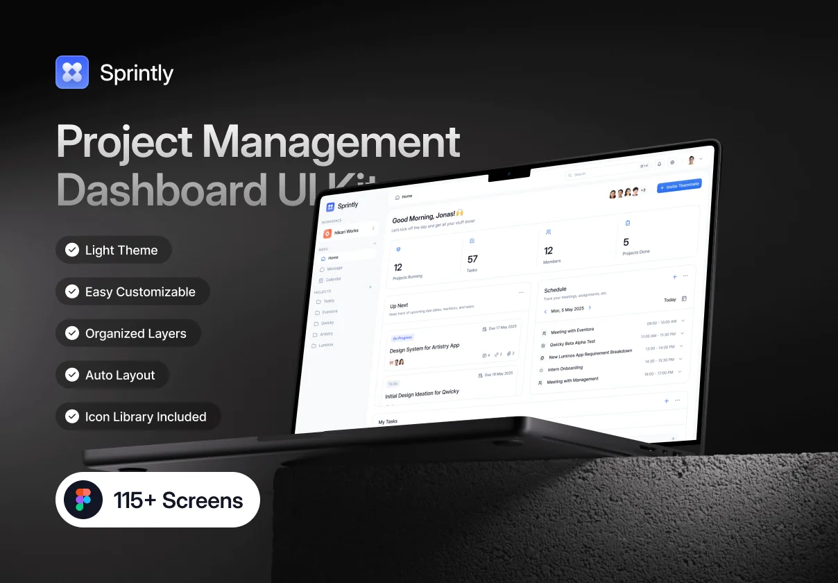Sprintly - Project Management Dashboard UI Kit
