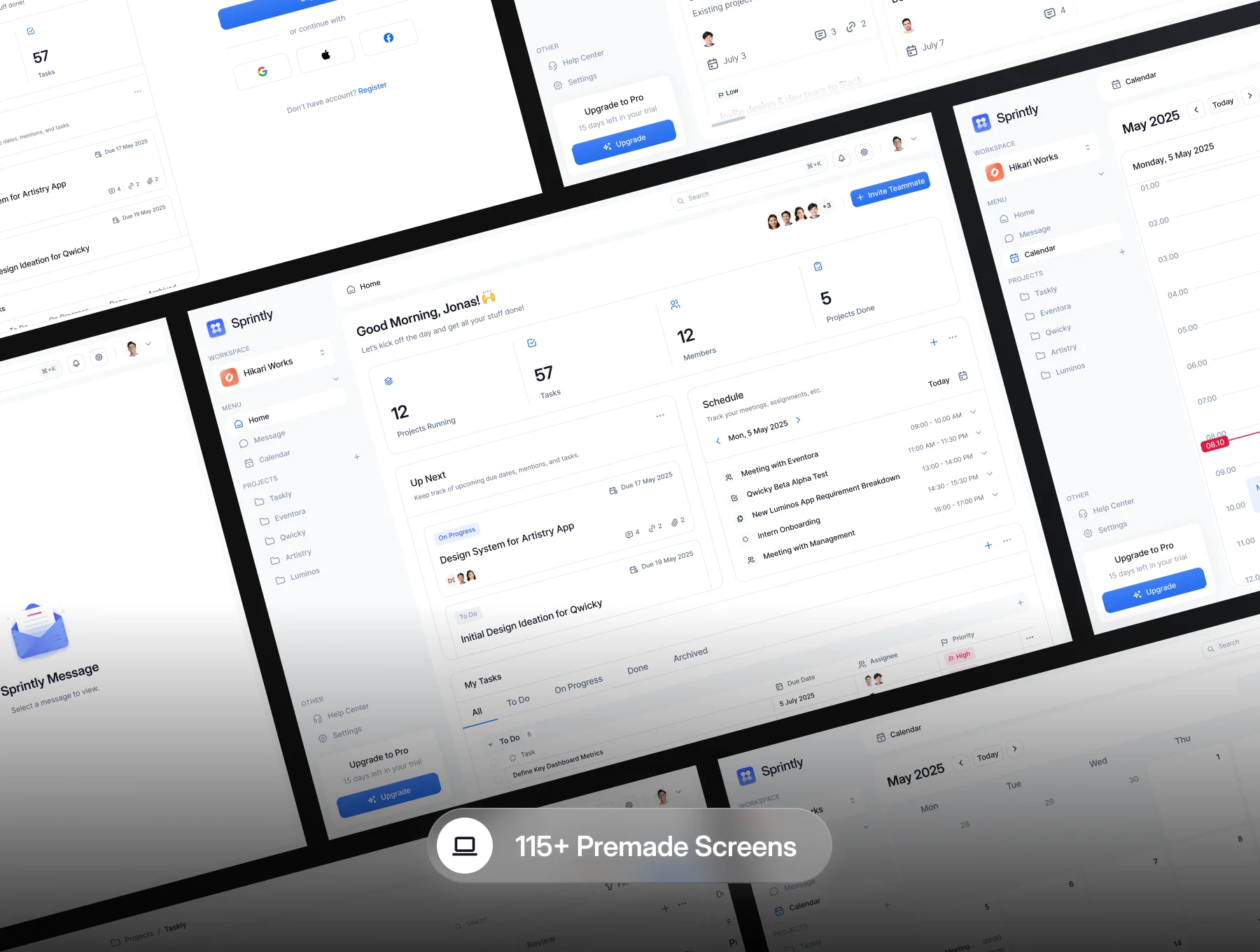 Sprintly - Project Management Dashboard UI Kit 4