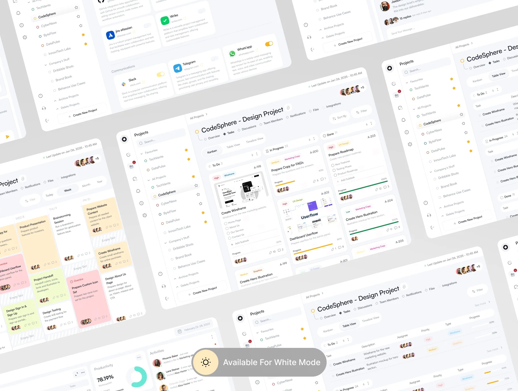 Project Management Tool UI Kit ( Dark & Light ) - V2 6