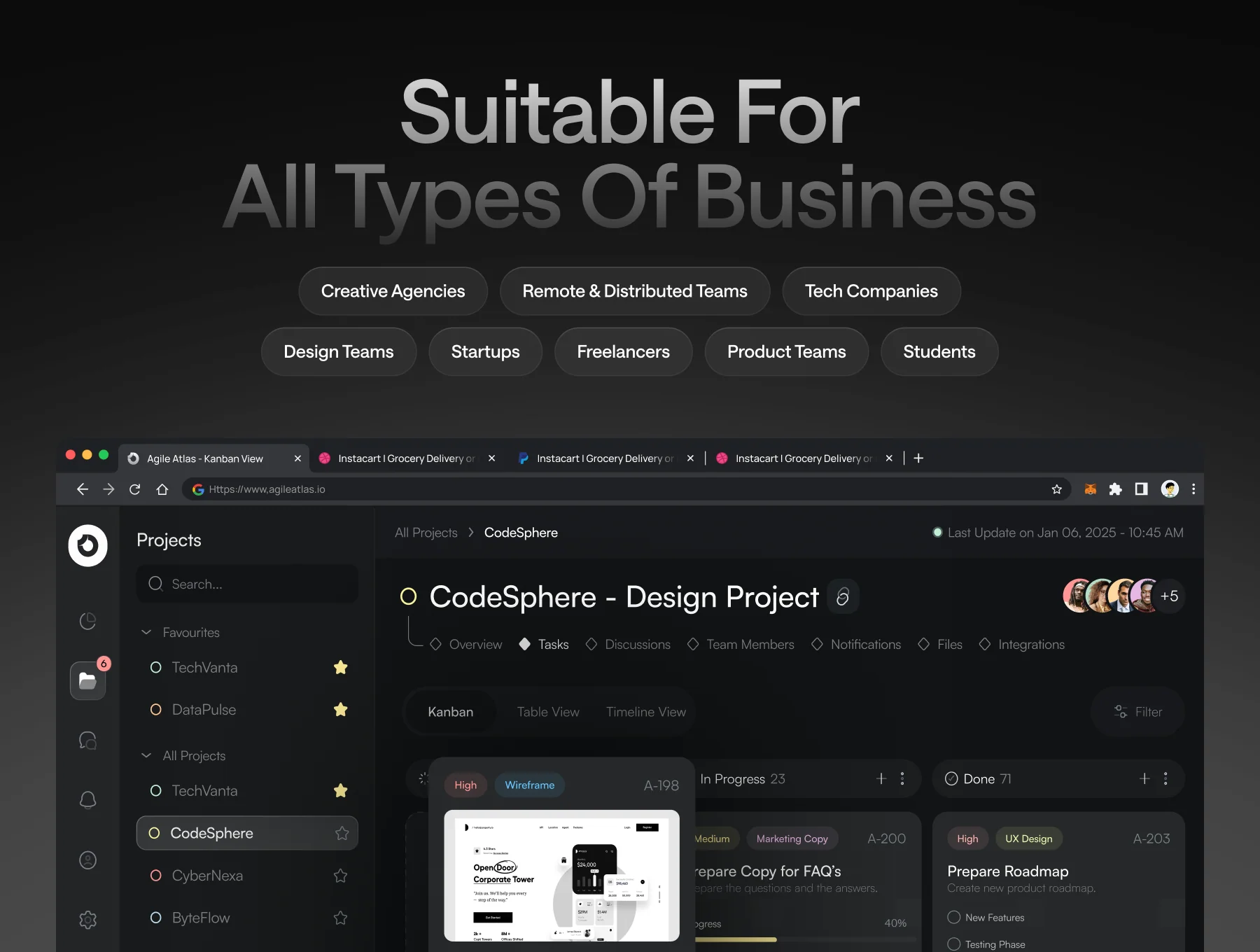 Project Management Tool UI Kit ( Dark & Light ) - V2 7
