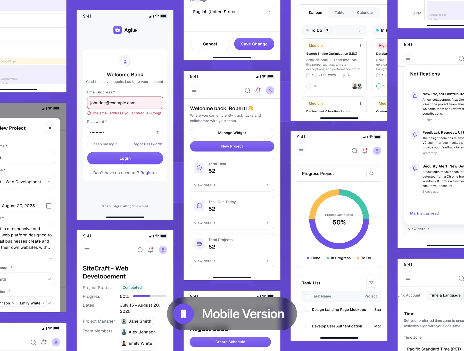 Agile AI — Smart Productivity & Team Collaboration Dashboard UI Kit 6