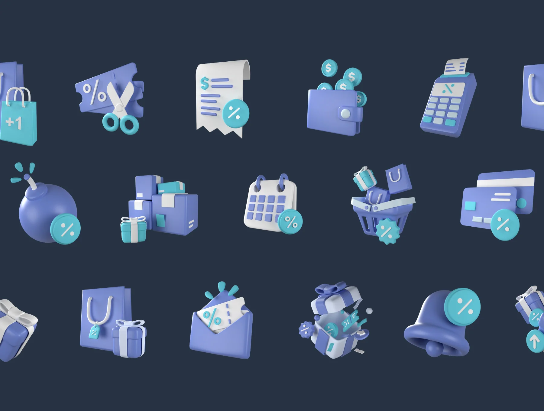 Promo and Sale 3D Icon Set 5