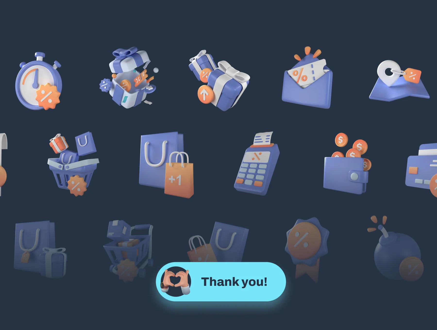 Promo and Sale 3D Icon Set 6