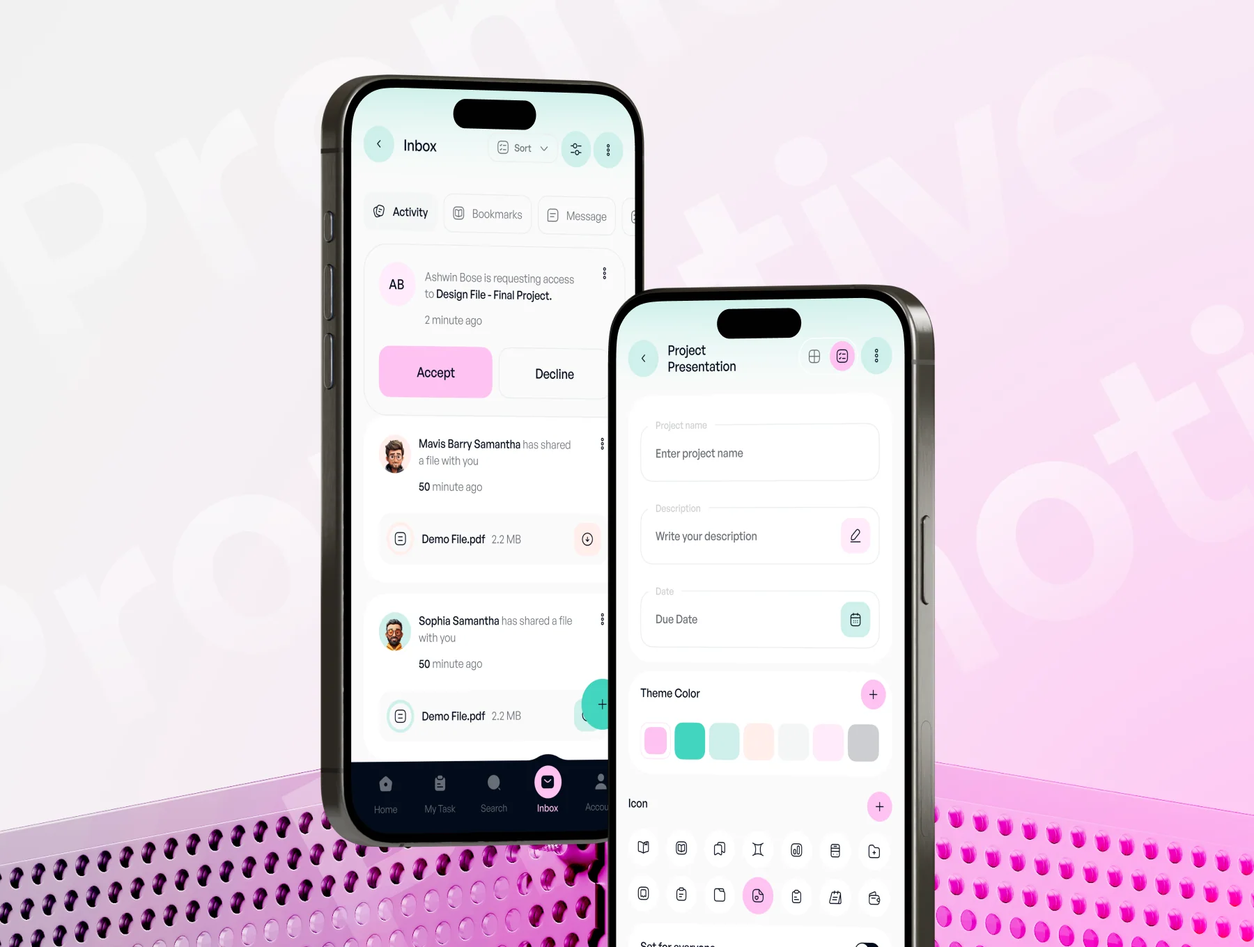 Promotive - Project management mobile app UI Kit 2