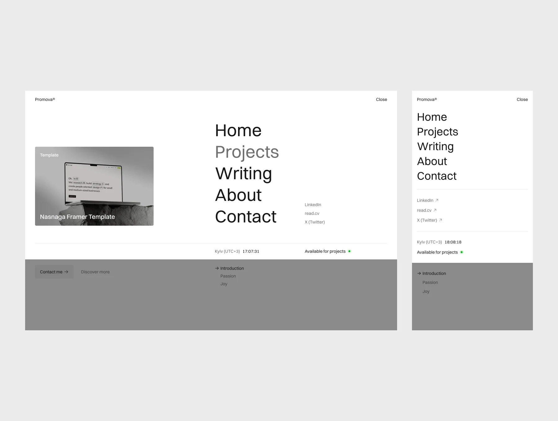 Promova — Portfolio and Blog Framer Template 2