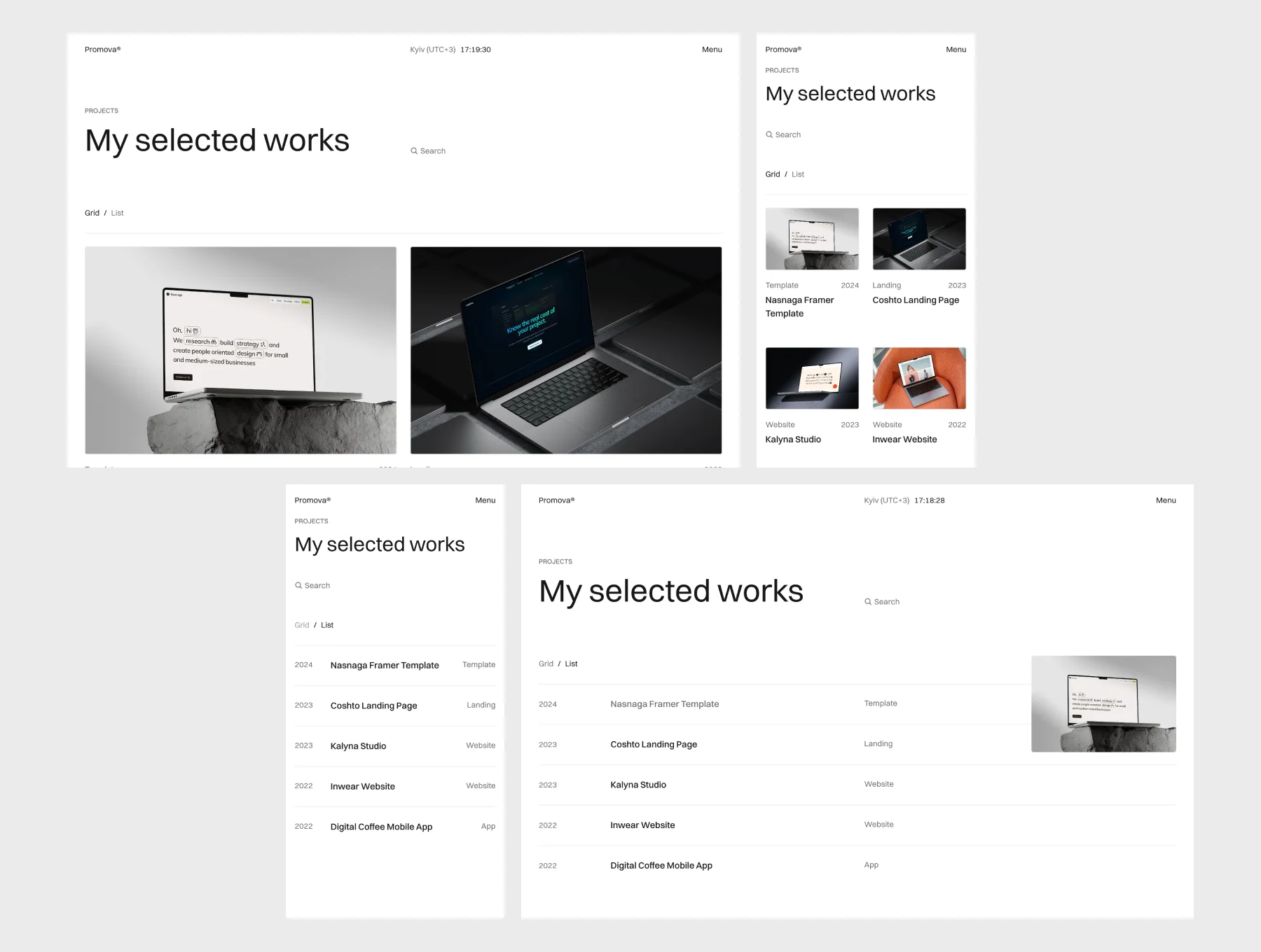 Promova — Portfolio and Blog Framer Template 3
