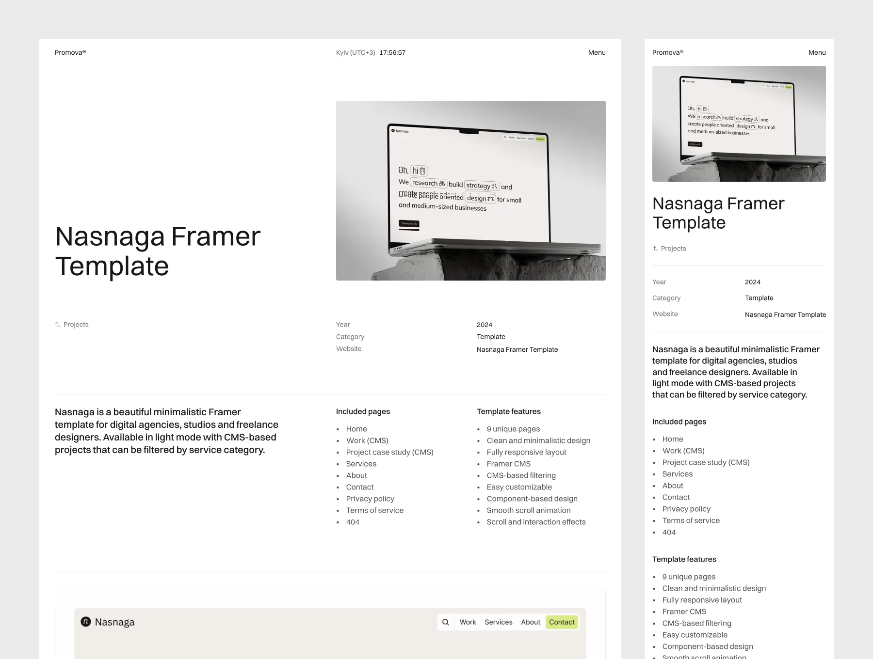 Promova — Portfolio and Blog Framer Template 4