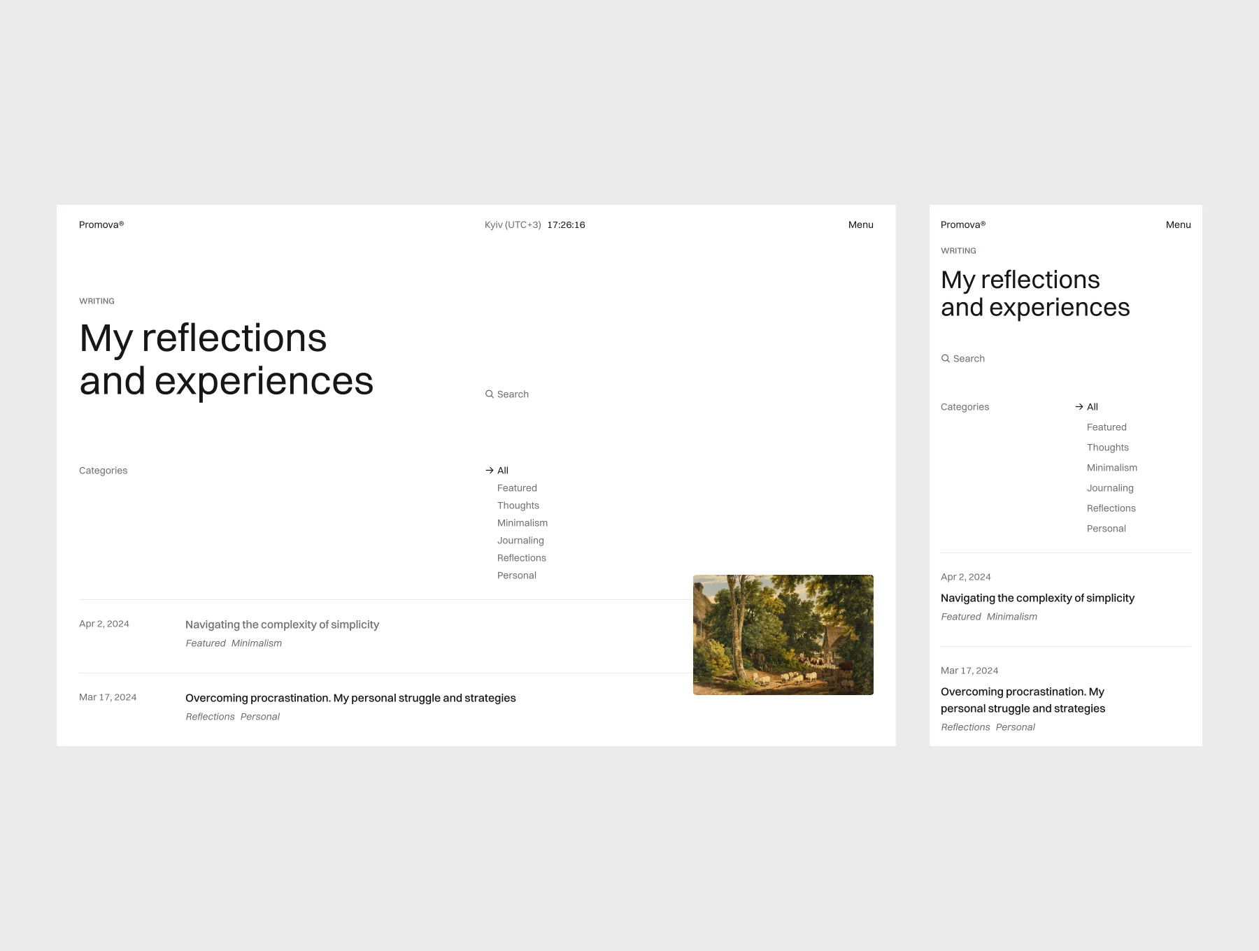 Promova — Portfolio and Blog Framer Template 5