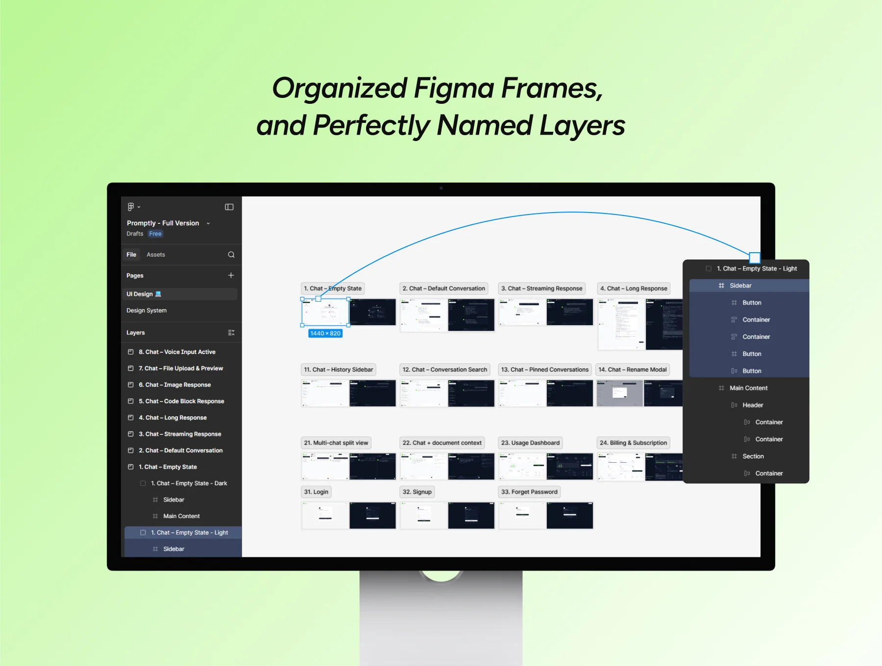 Promptly - AI Prompt SaaS UI Kit – ChatGPT Style Dashboard, Prompt Builder, Figma Design System 2