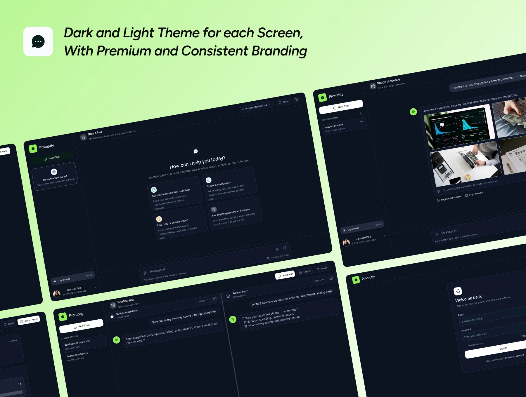 Promptly - AI Prompt SaaS UI Kit – ChatGPT Style Dashboard, Prompt Builder, Figma Design System 3
