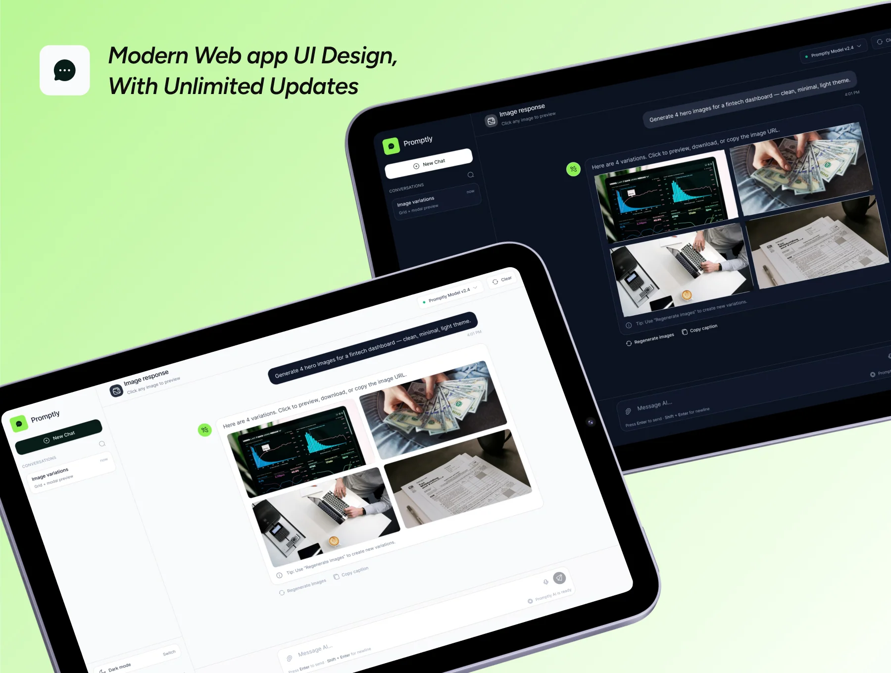 Promptly - AI Prompt SaaS UI Kit – ChatGPT Style Dashboard, Prompt Builder, Figma Design System 4