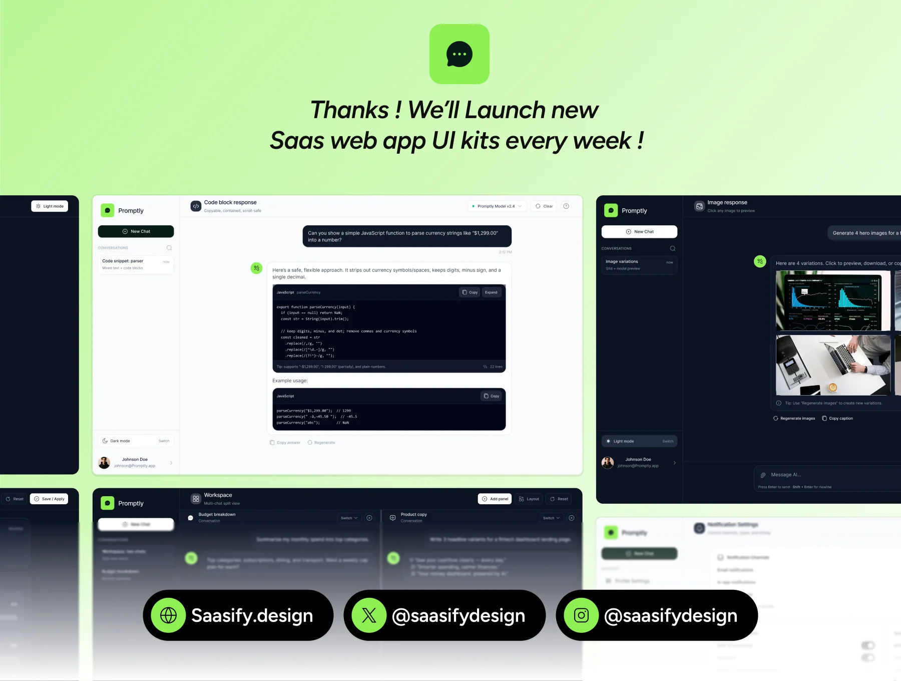 Promptly - AI Prompt SaaS UI Kit – ChatGPT Style Dashboard, Prompt Builder, Figma Design System 6