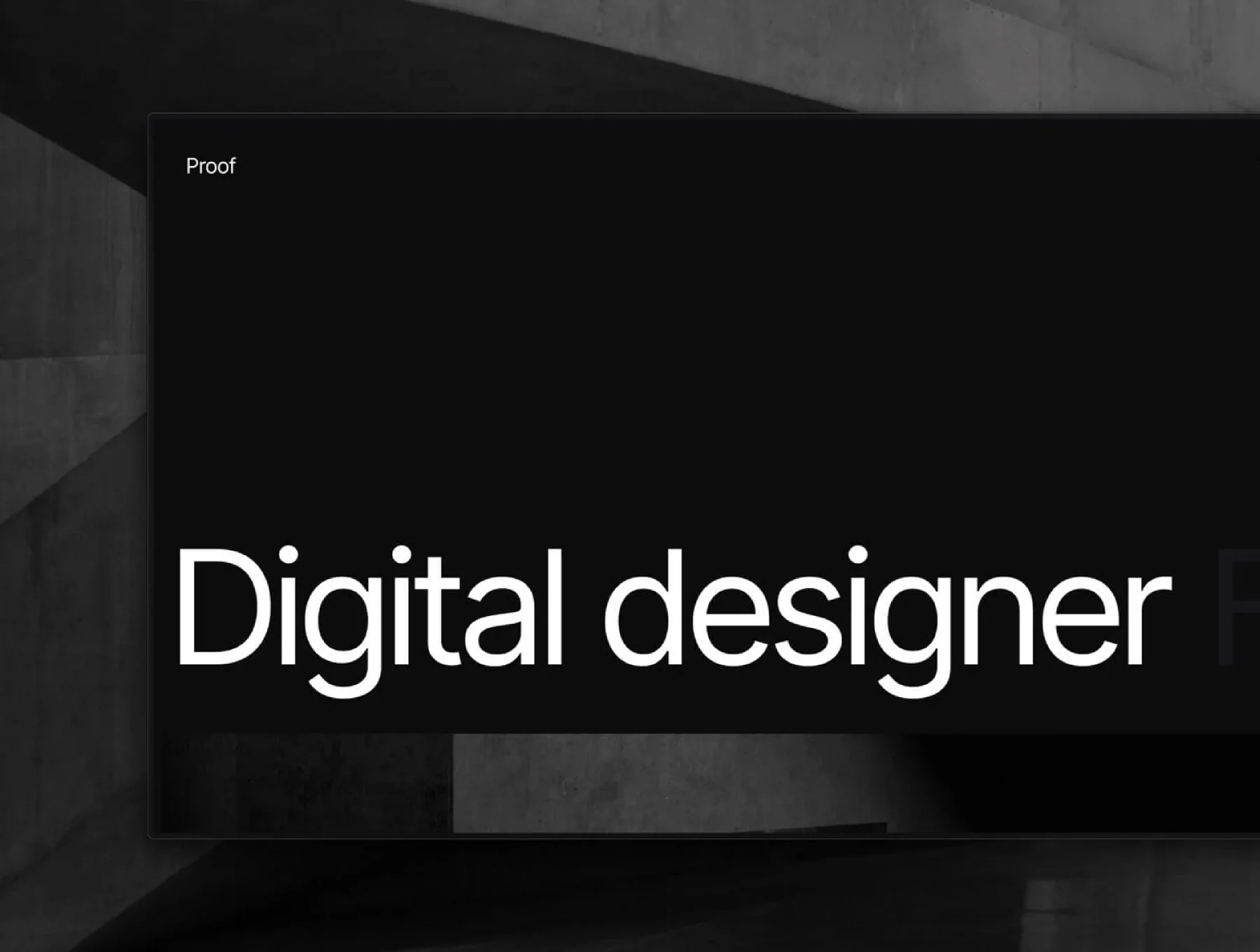 Proof — Framer Portfolio Template