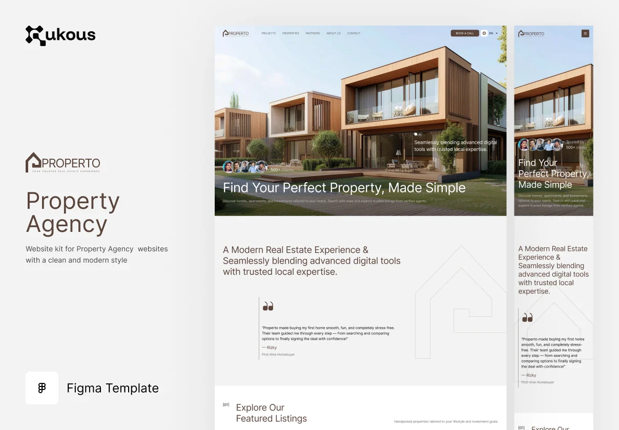 Propereto - Properety Website UI Figma Template