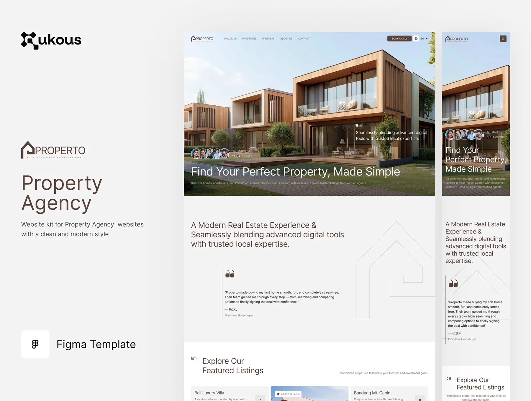 Propereto - Properety Website UI Figma Template 2