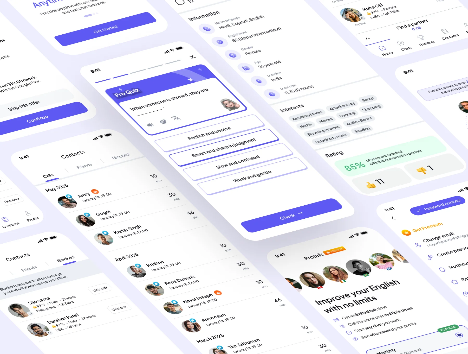 ProTalk – Modern English Speaking App UI Kit 3