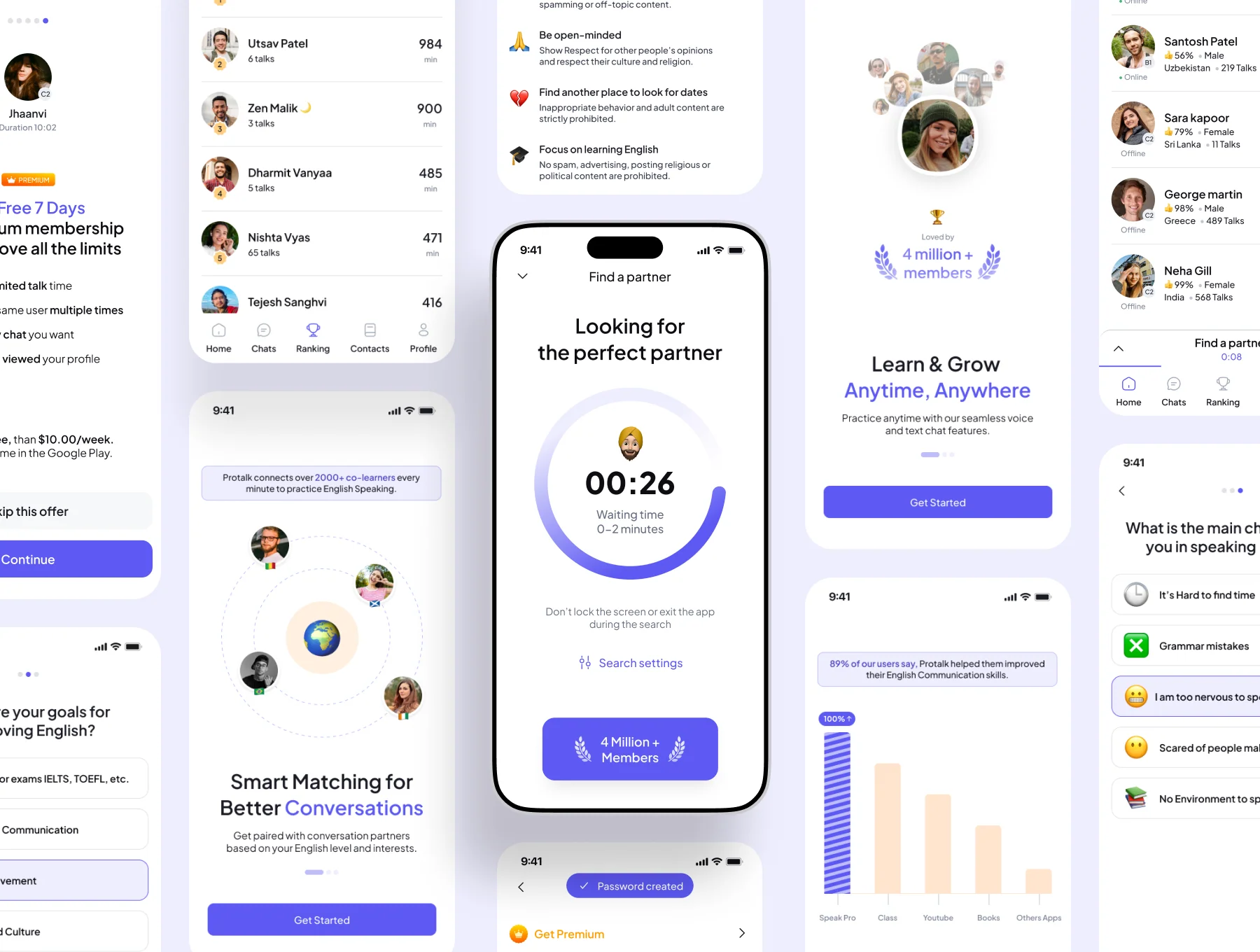 ProTalk – Modern English Speaking App UI Kit 4