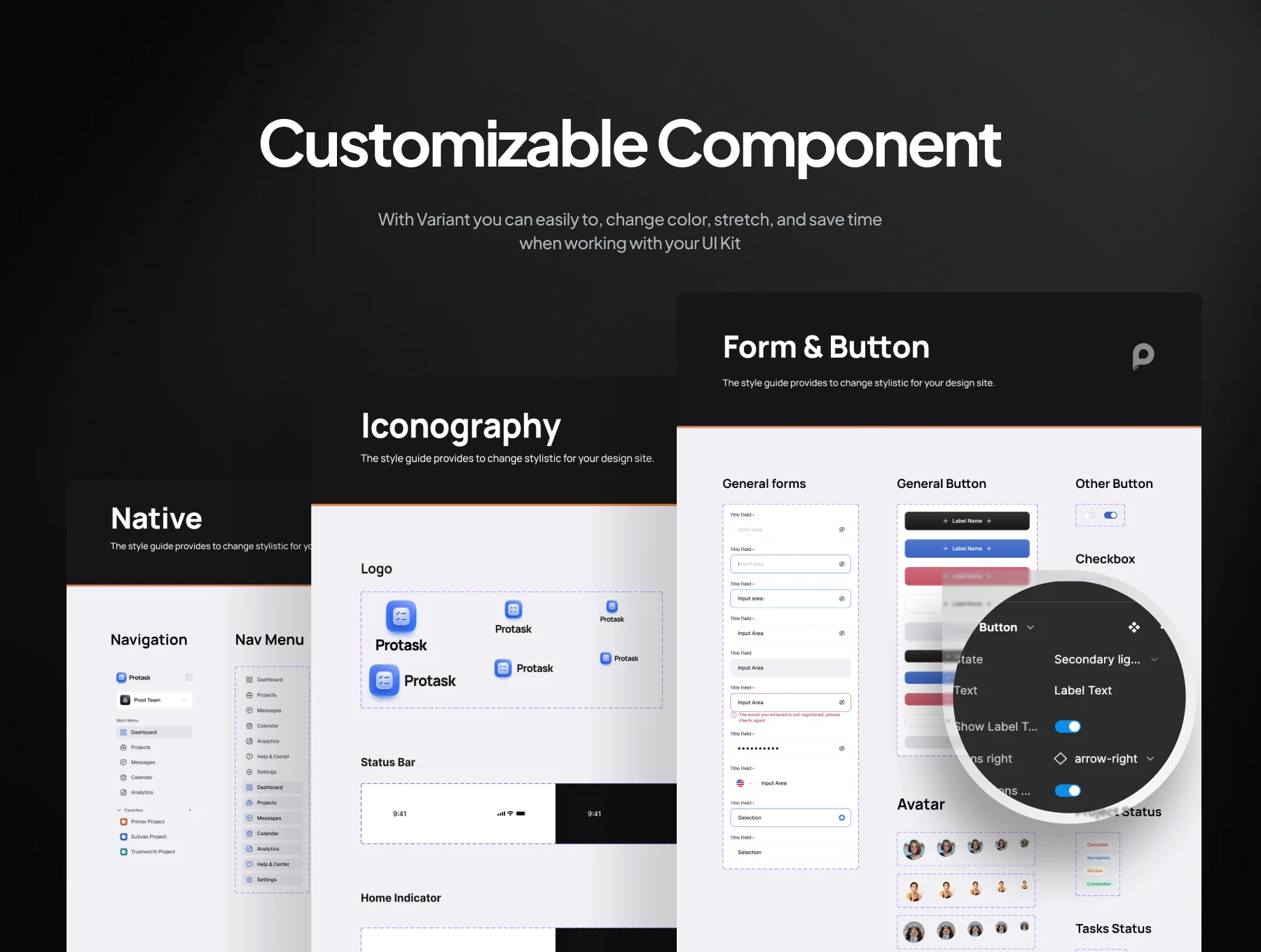 Protask - Project Management Dashboard UI Kit 4