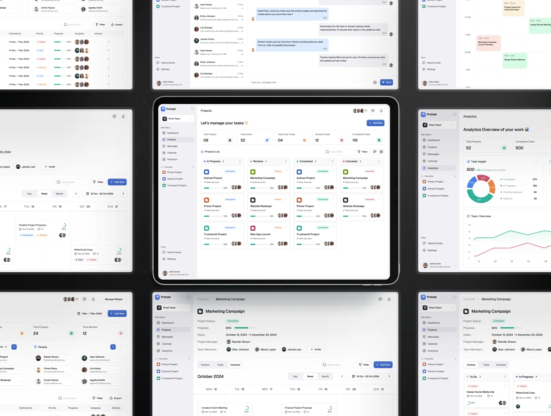 Protask - Project Management Dashboard UI Kit 5