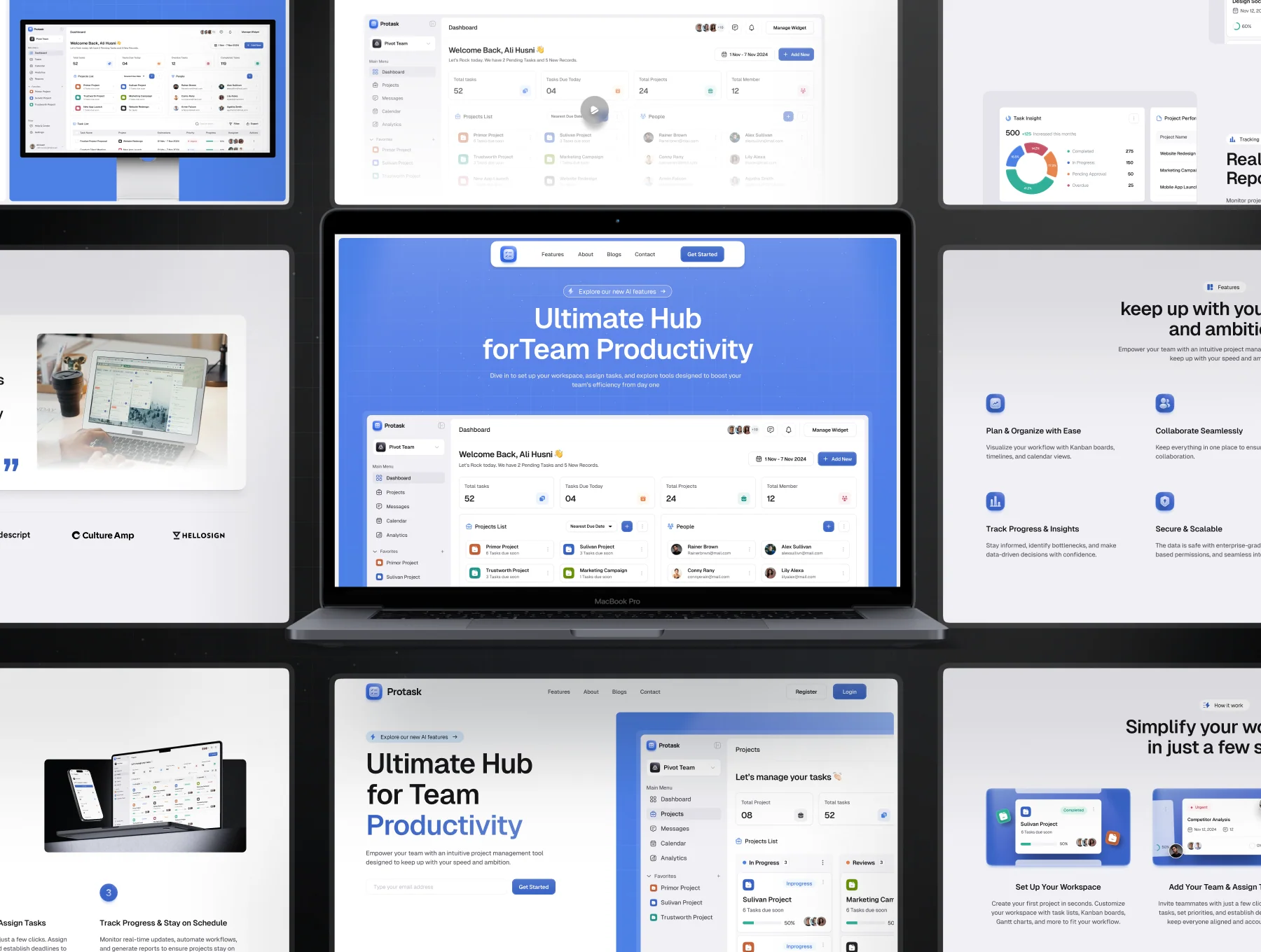 Protask - SaaS Project Management Website UI Kit 5
