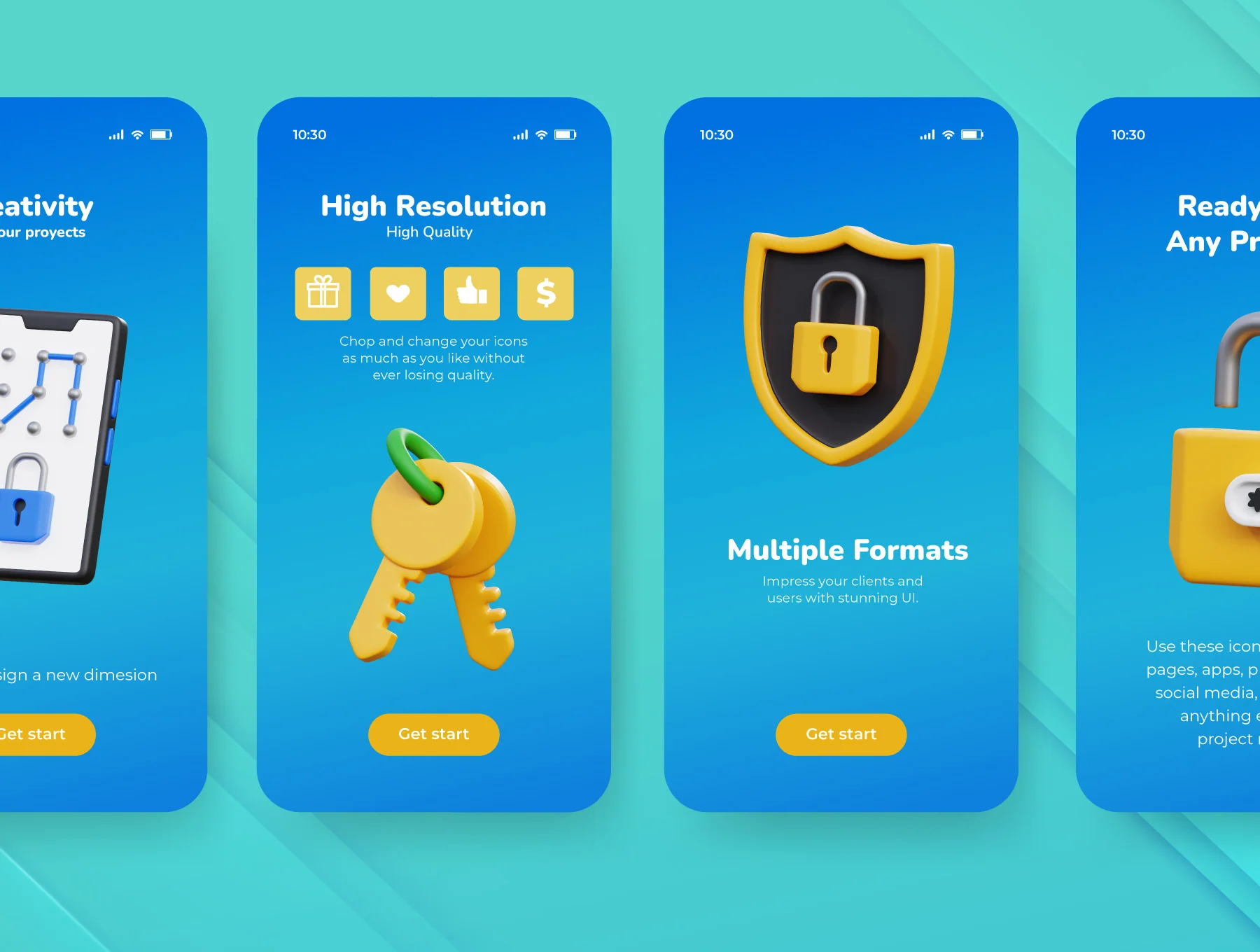Protection & Security 3D Icon Set 4