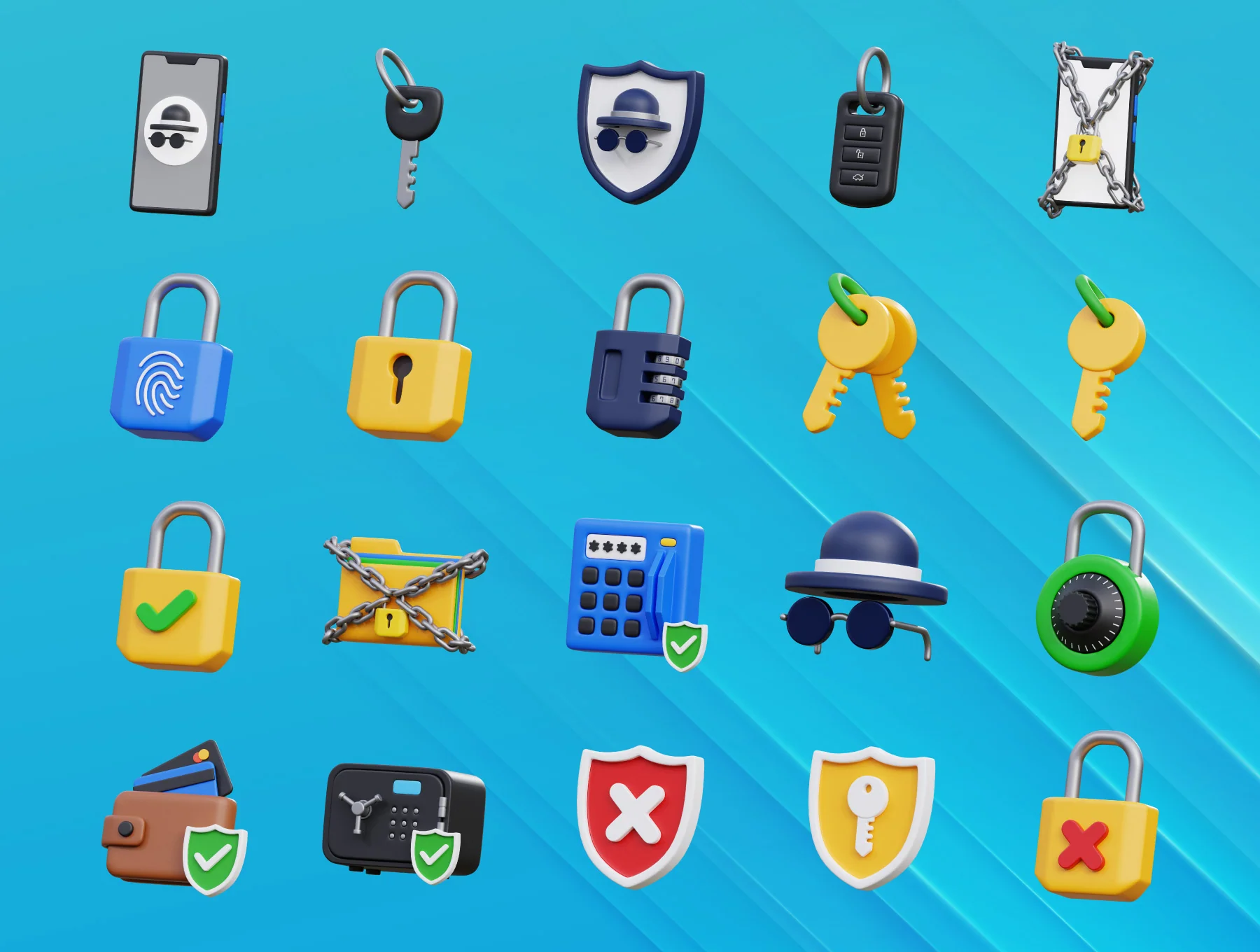 Protection & Security 3D Icon Set 6