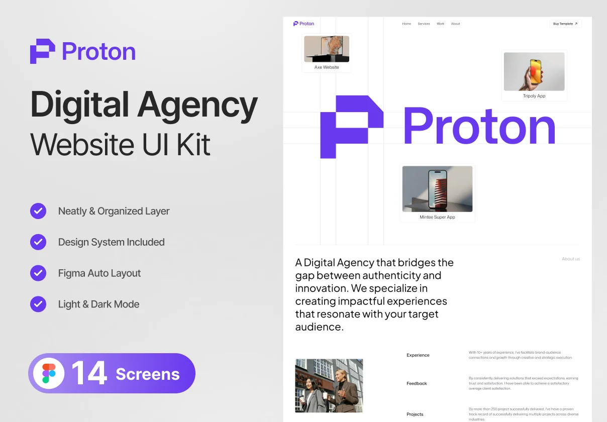 Proton Studio - Digital Agency Website UI Kit