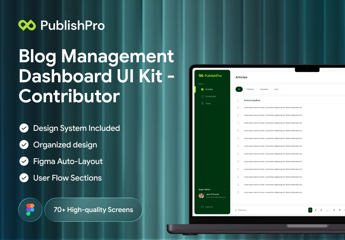 PublishPro for Contributor - Blog Management Dashboard UI Kit