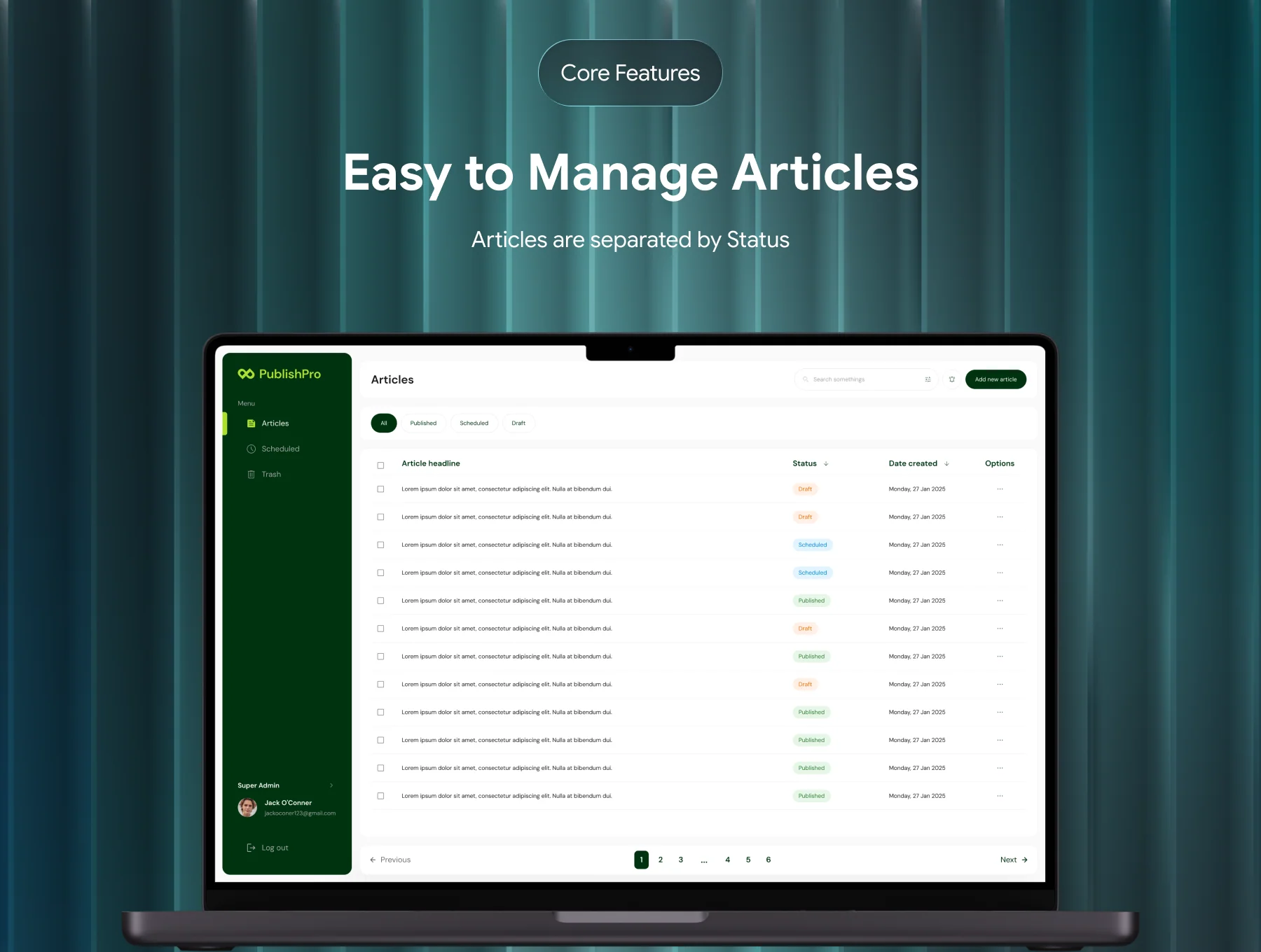 PublishPro for Contributor - Blog Management Dashboard UI Kit 6