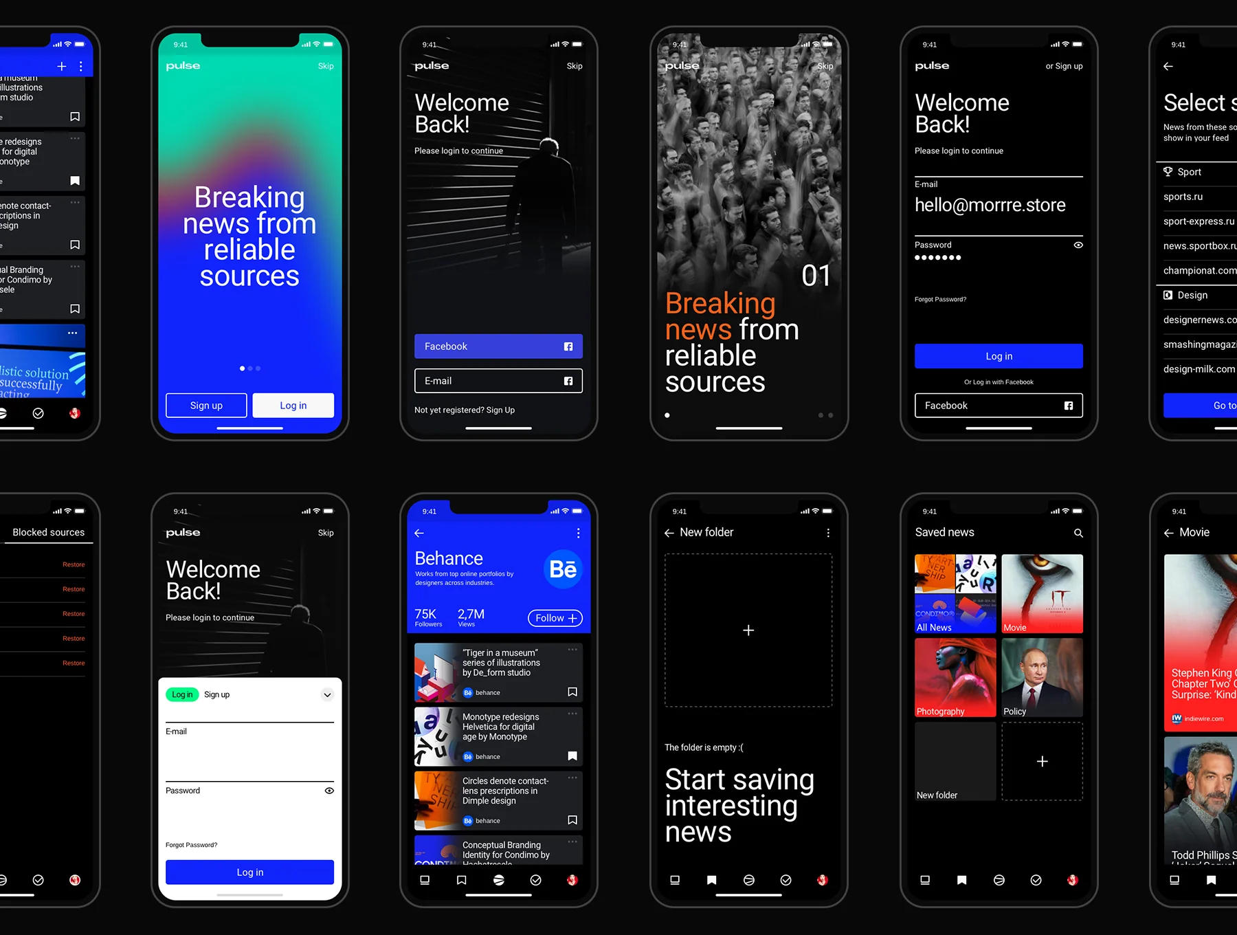 Pulse UI Kit. News Aggregator App 7