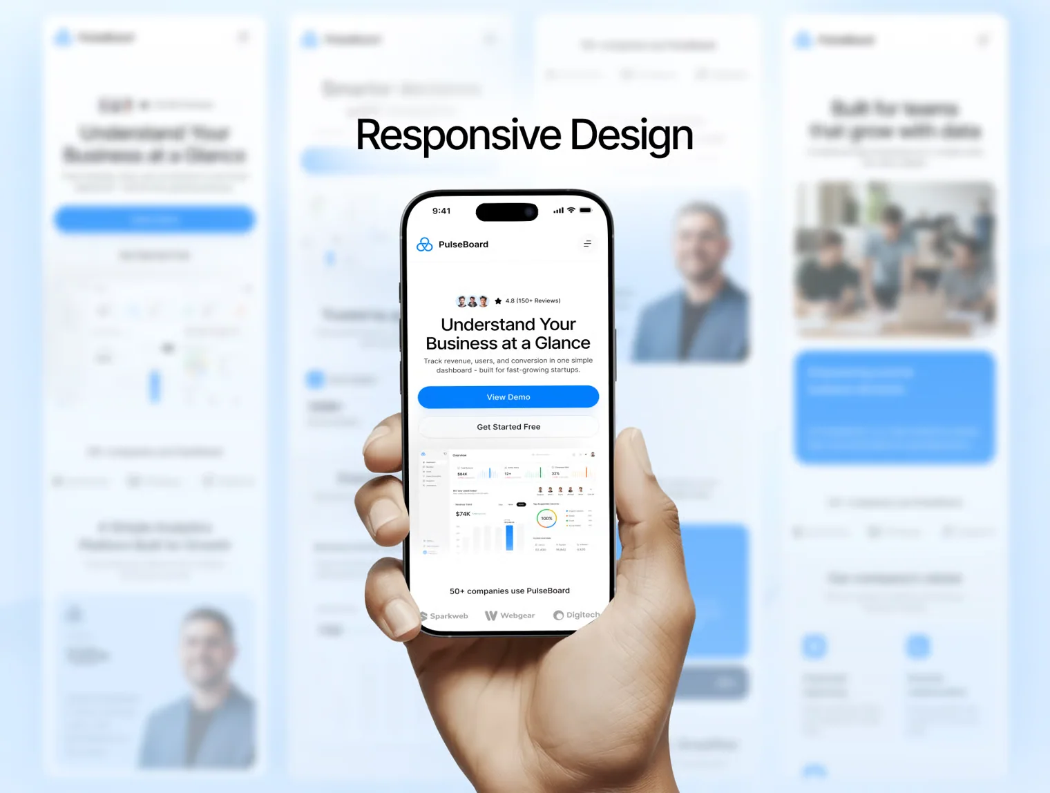 PulseBoard – SaaS Analytics Website UI Kit 3
