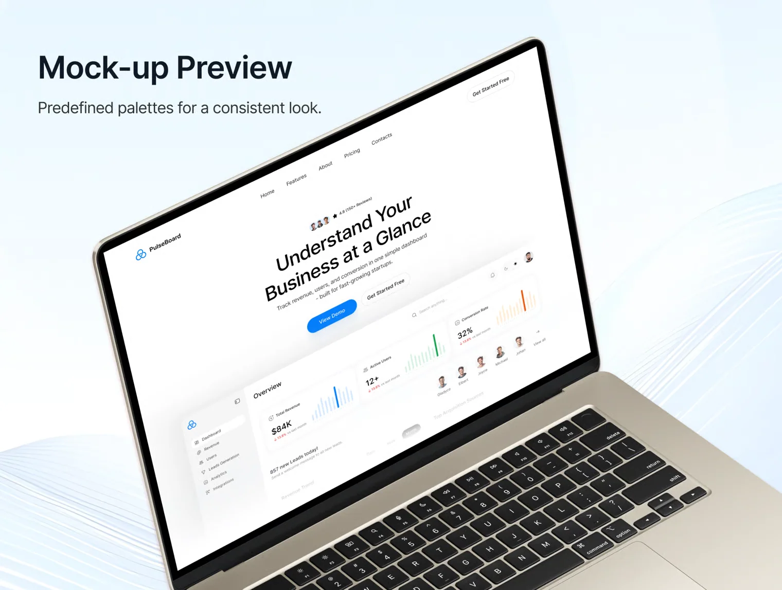PulseBoard – SaaS Analytics Website UI Kit 5