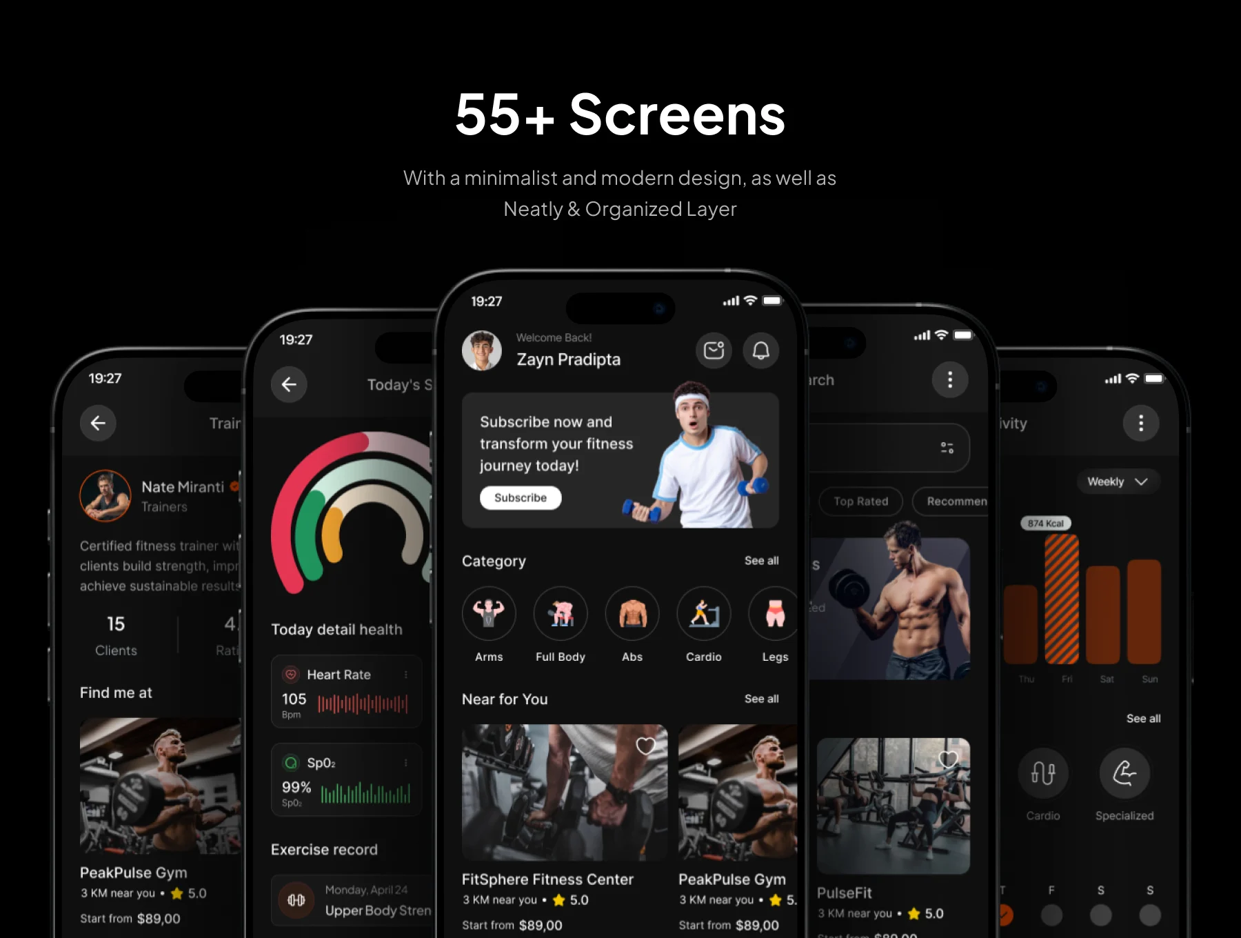 PulseFit - Gym Mobile App UI Kit 3